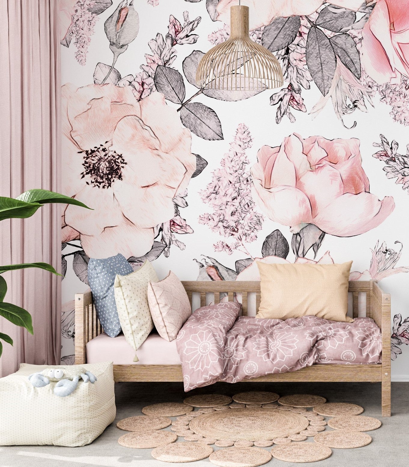 Big Flower wallpaper peel and stick