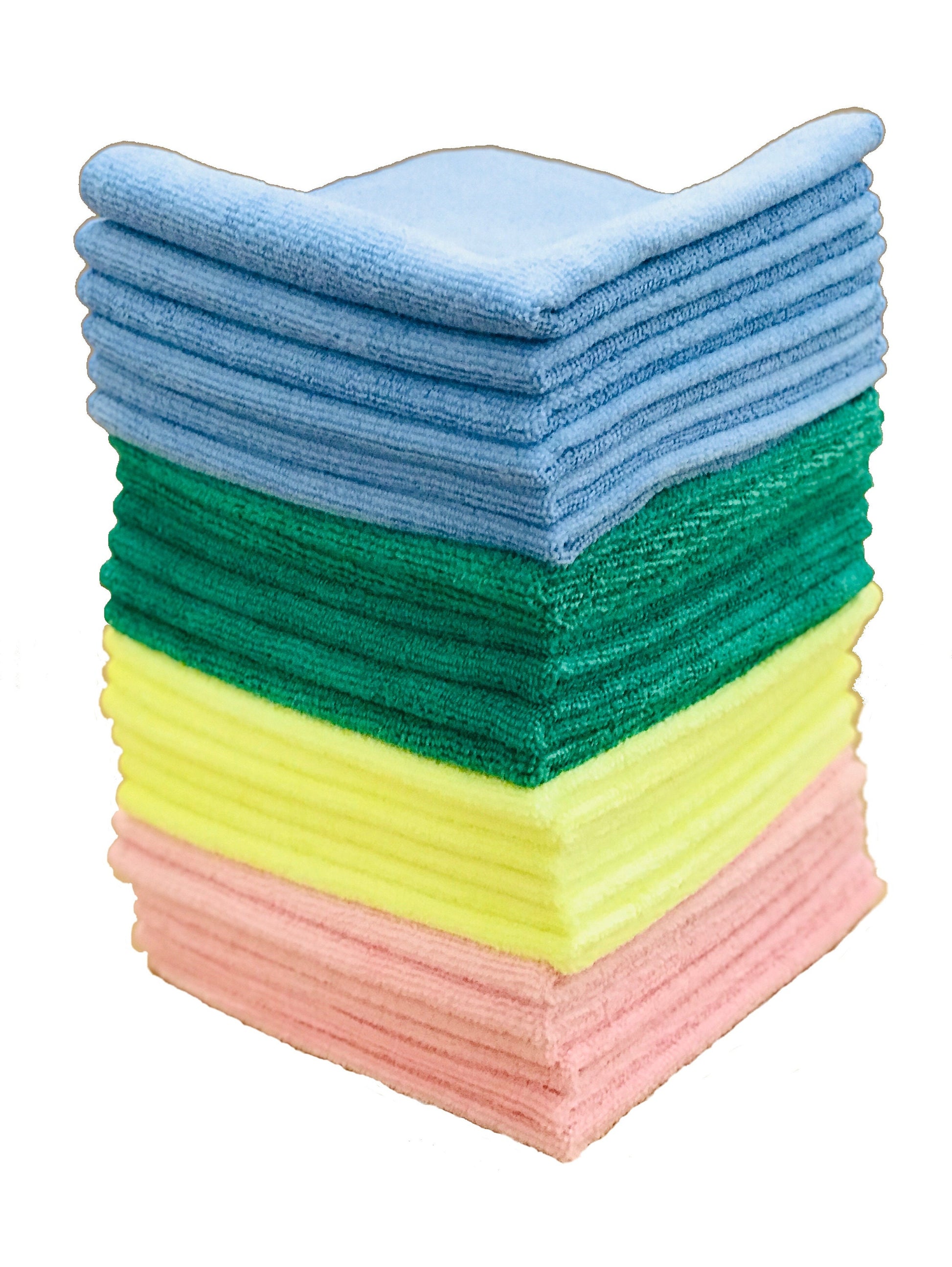 10 Pack of Microfiber Cloths 14 x 14 in (35x35cm) Super Soft and Absorbent Multipurpose Towels