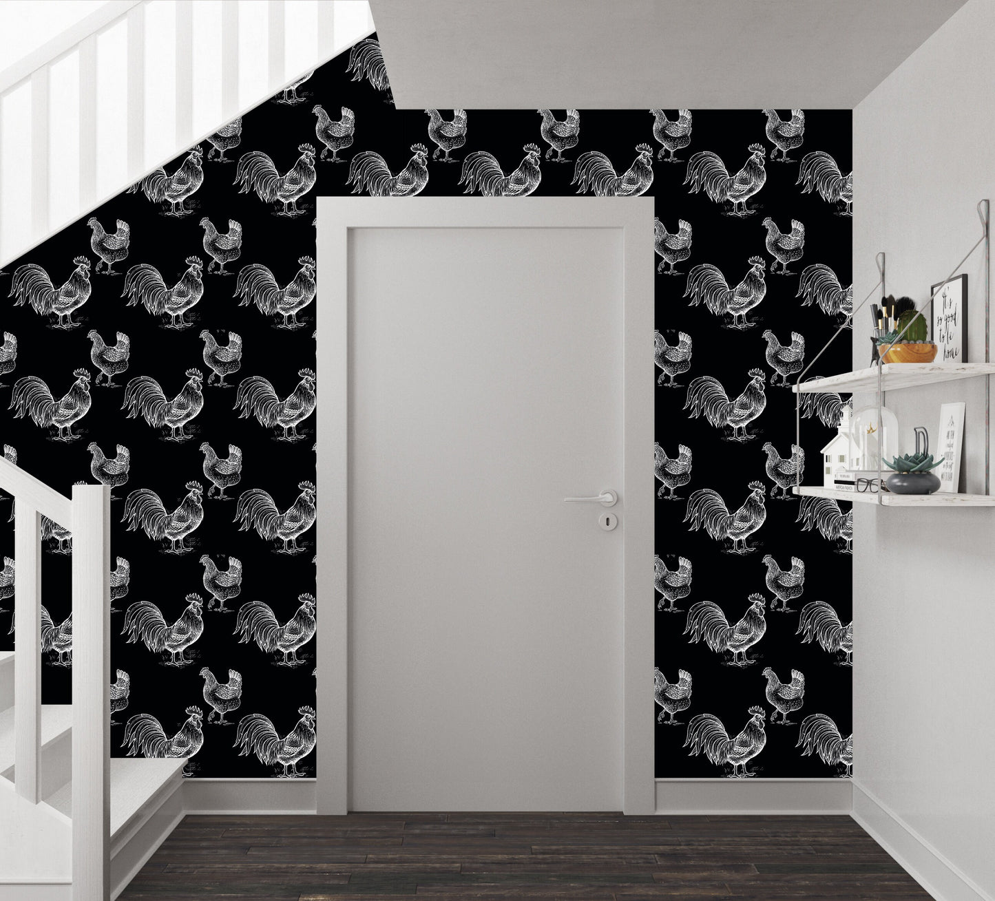 Chicken Wallpaper Peel and Stick, Rooster Removable Wall Paper