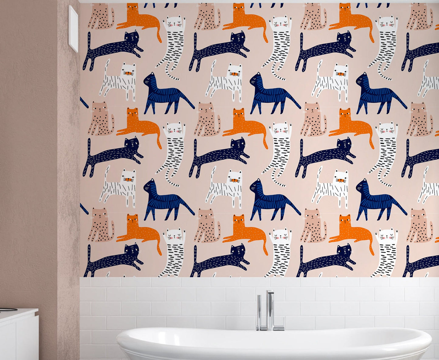 Fun Wallpaper Peel and Stick, Cat Lovers Removable Wall Paper