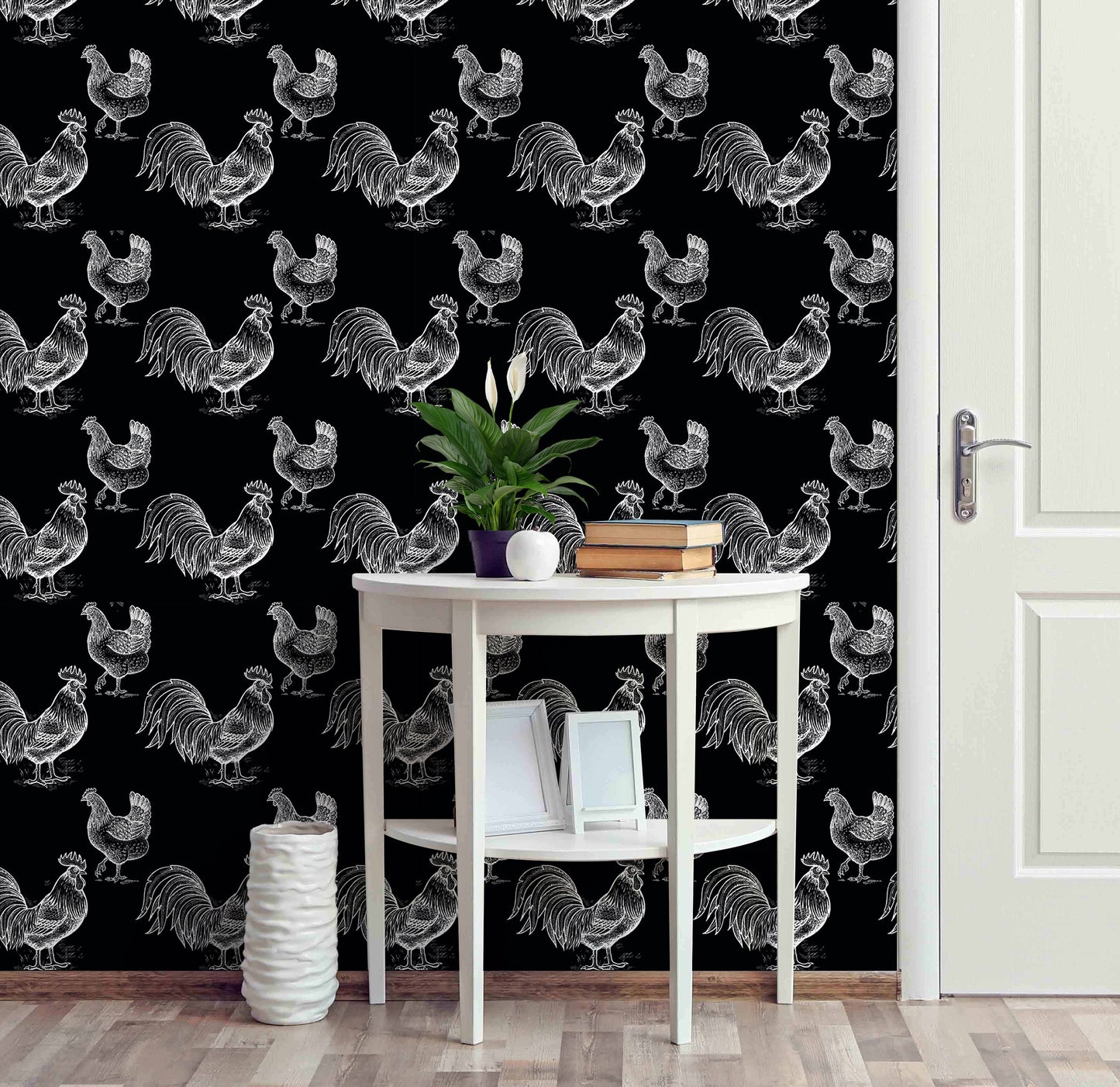 Chicken Wallpaper Peel and Stick, Rooster Removable Wall Paper
