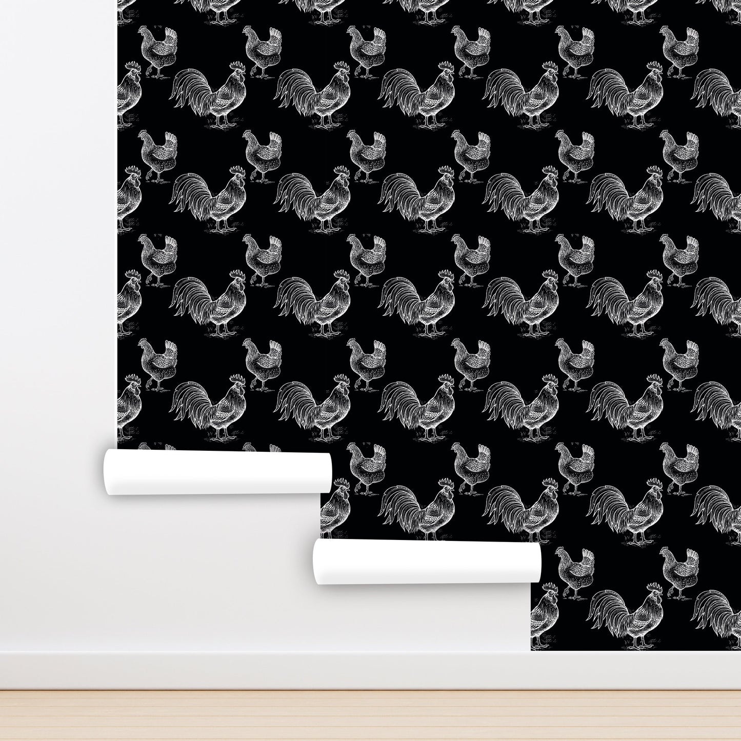 Chicken Wallpaper Peel and Stick, Rooster Removable Wall Paper