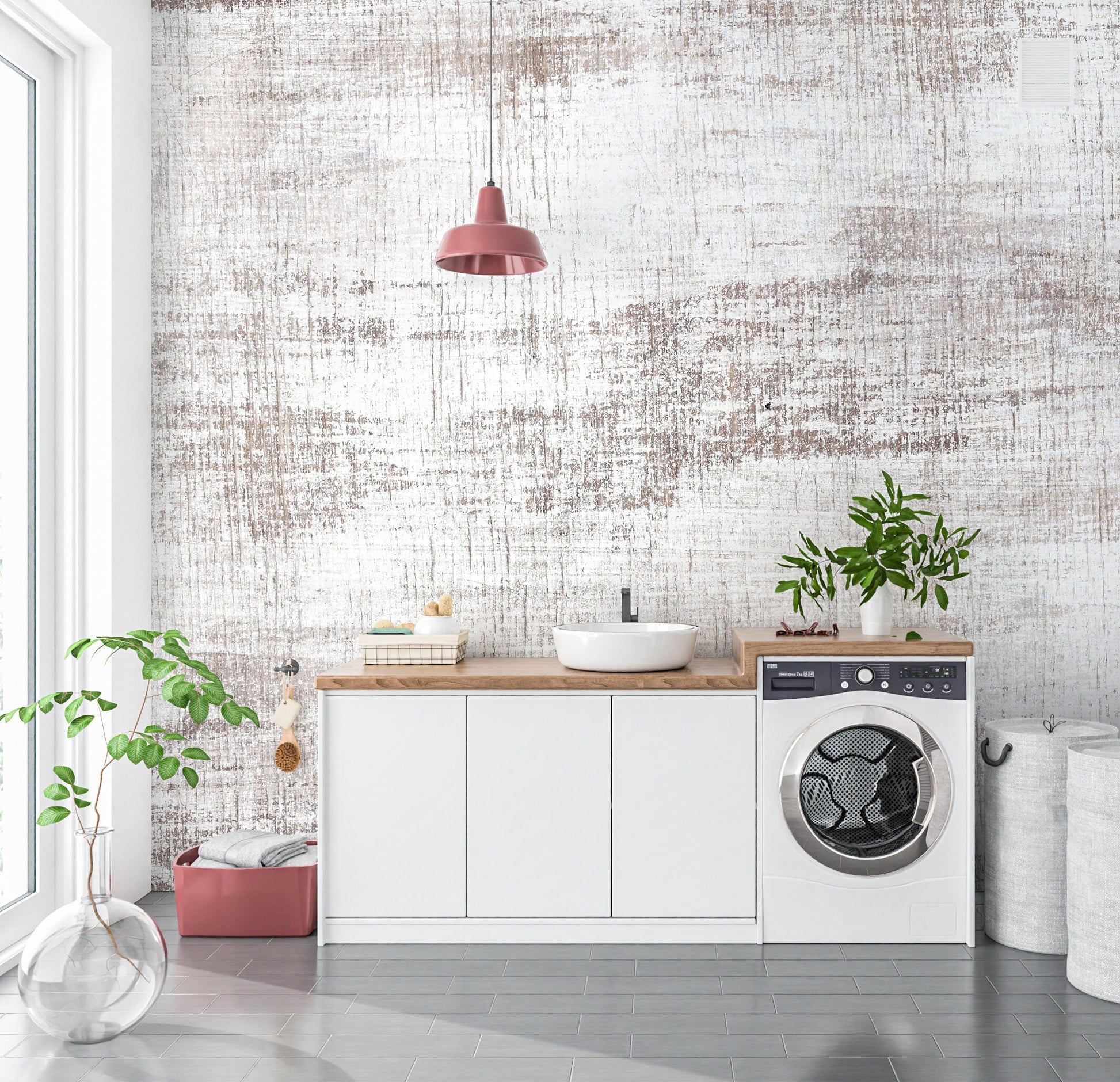 Wood Wallpaper Peel and Stick, Rustic Textured Removable Wall Paper