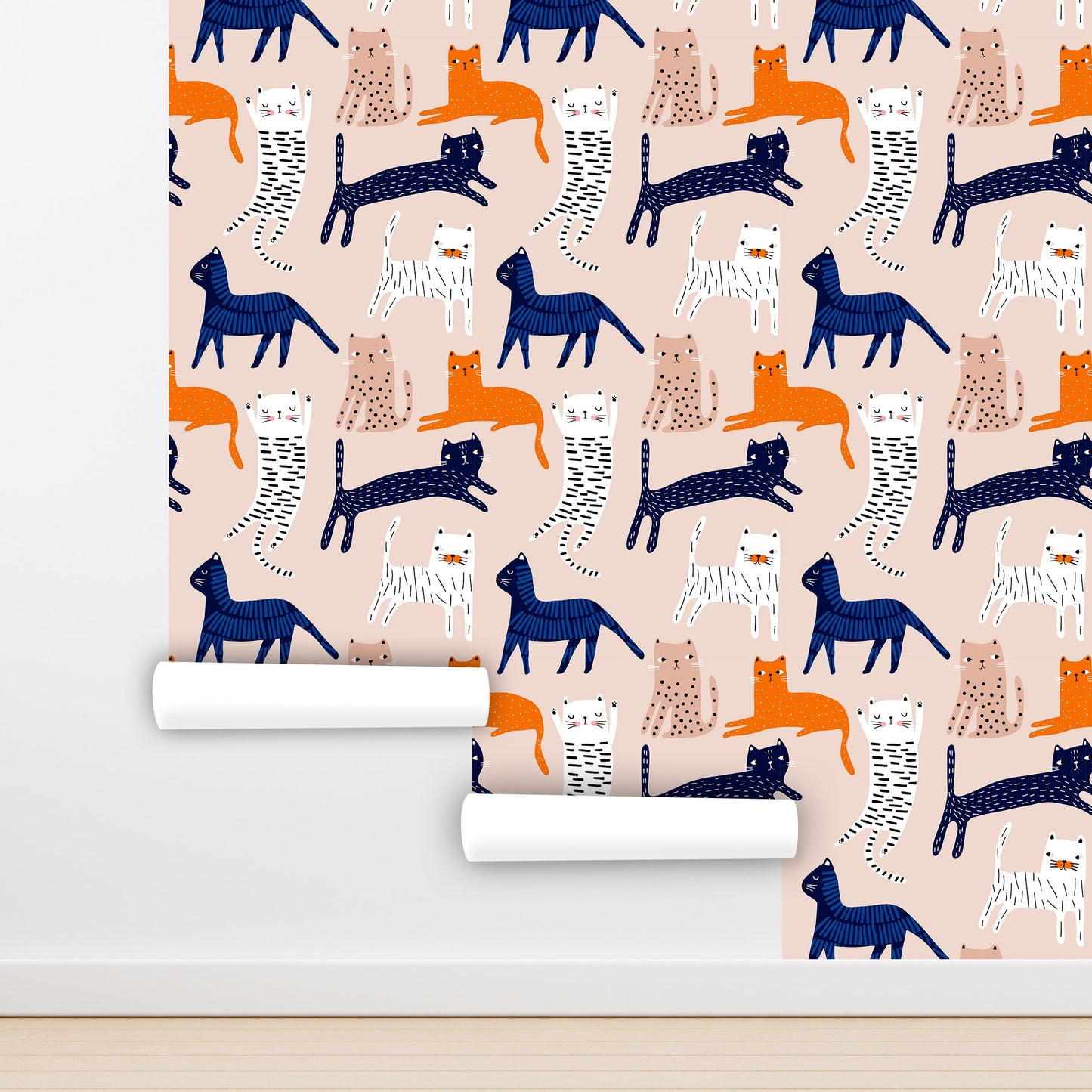Fun Wallpaper Peel and Stick, Cat Lovers Removable Wall Paper