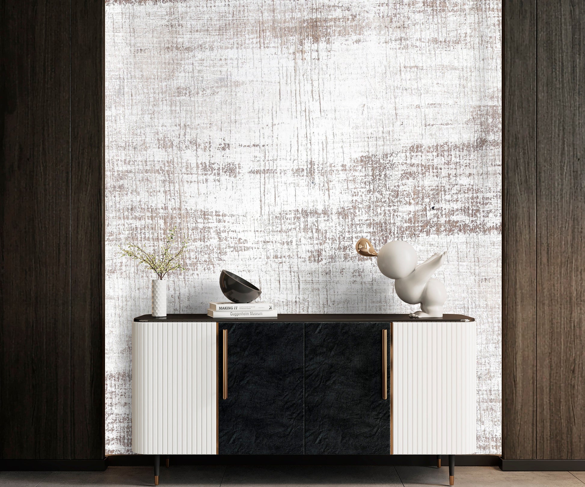 Wood Wallpaper Peel and Stick, Rustic Textured Removable Wall Paper
