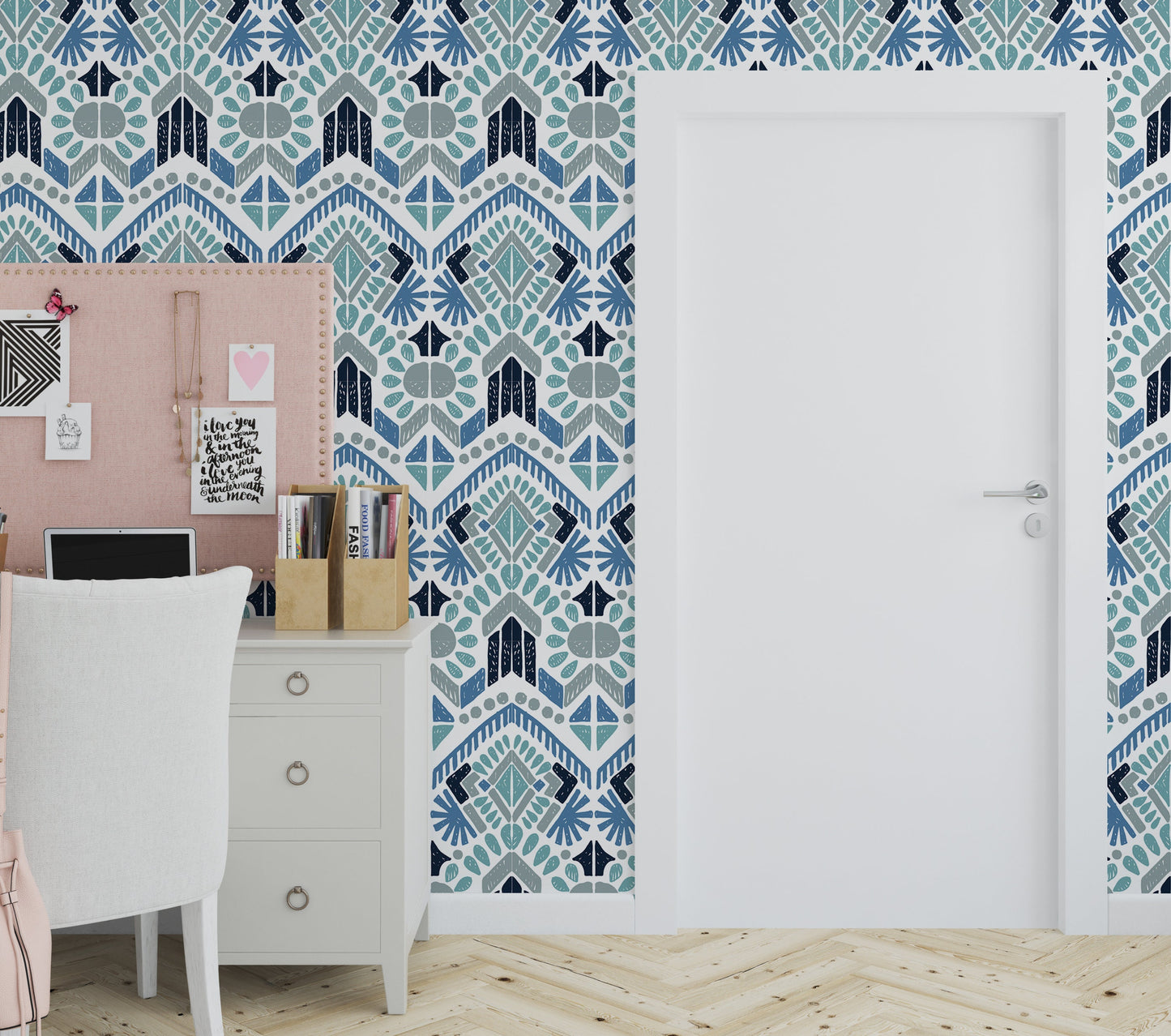 Aztec Wallpaper Peel and Stick, Tribal Ornament Textured Removable Wall Paper
