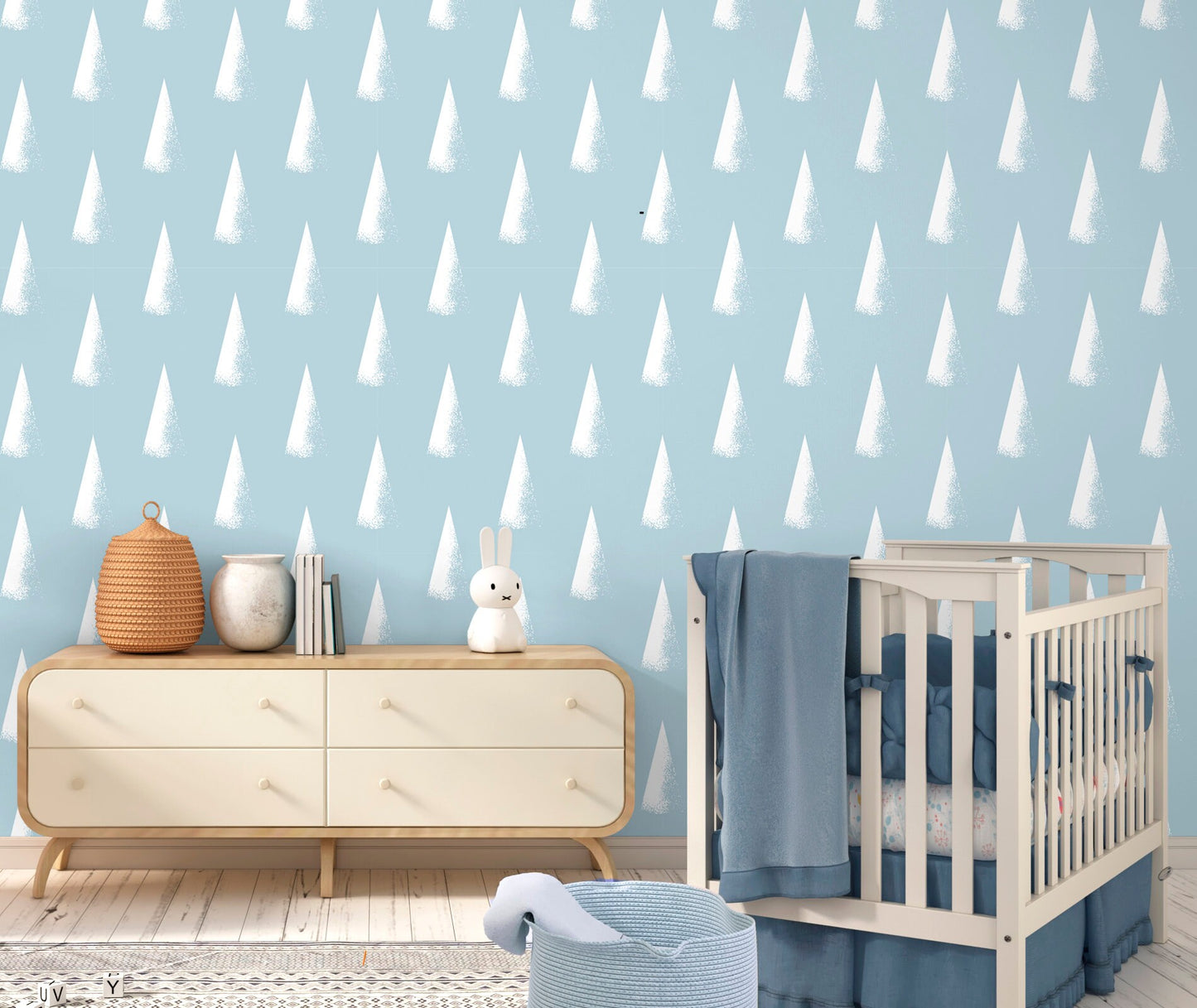 Scandi Wallpaper Peel and Stick, Triangle Geometric Textured Removable Wall Paper