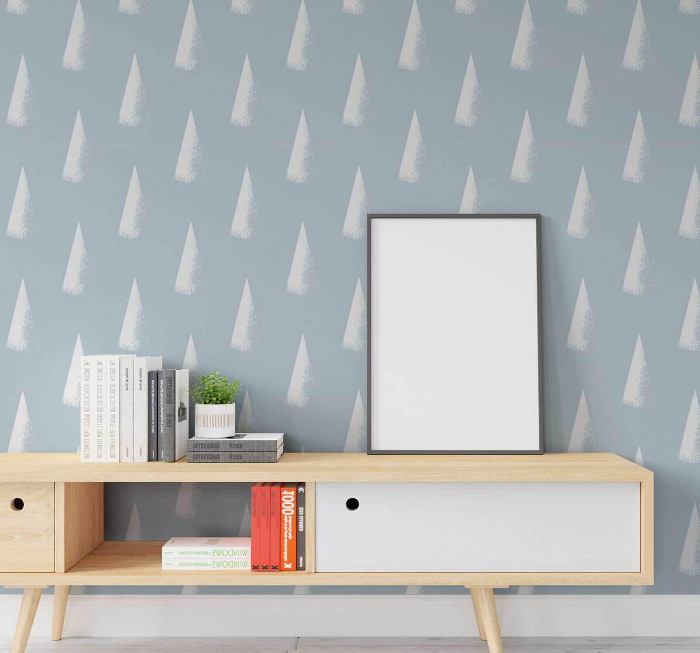 Scandi Wallpaper Peel and Stick, Triangle Geometric Textured Removable Wall Paper