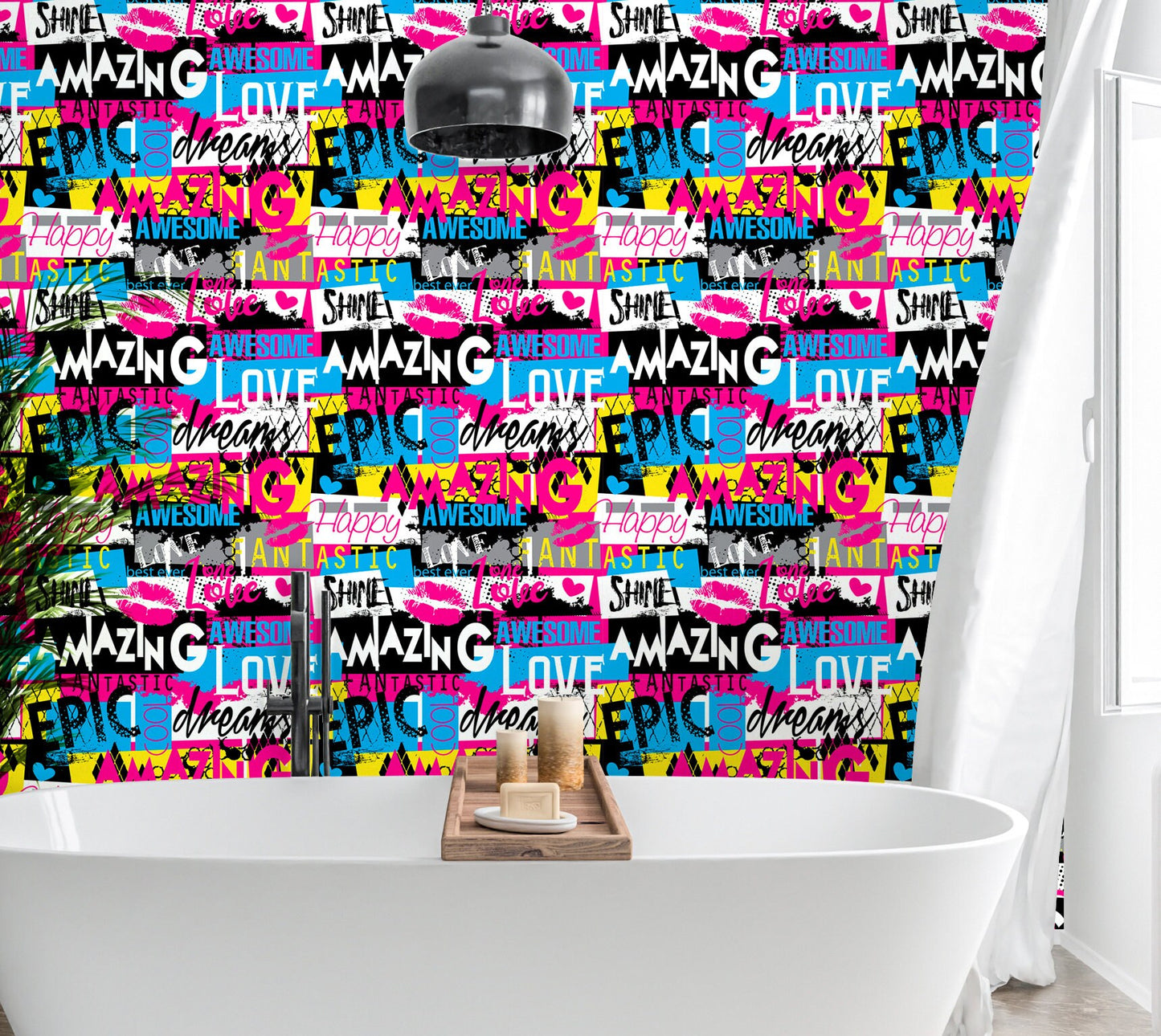 Fashion Wallpaper Peel and Stick, Cute Colorful Girls Removable Wall Paper