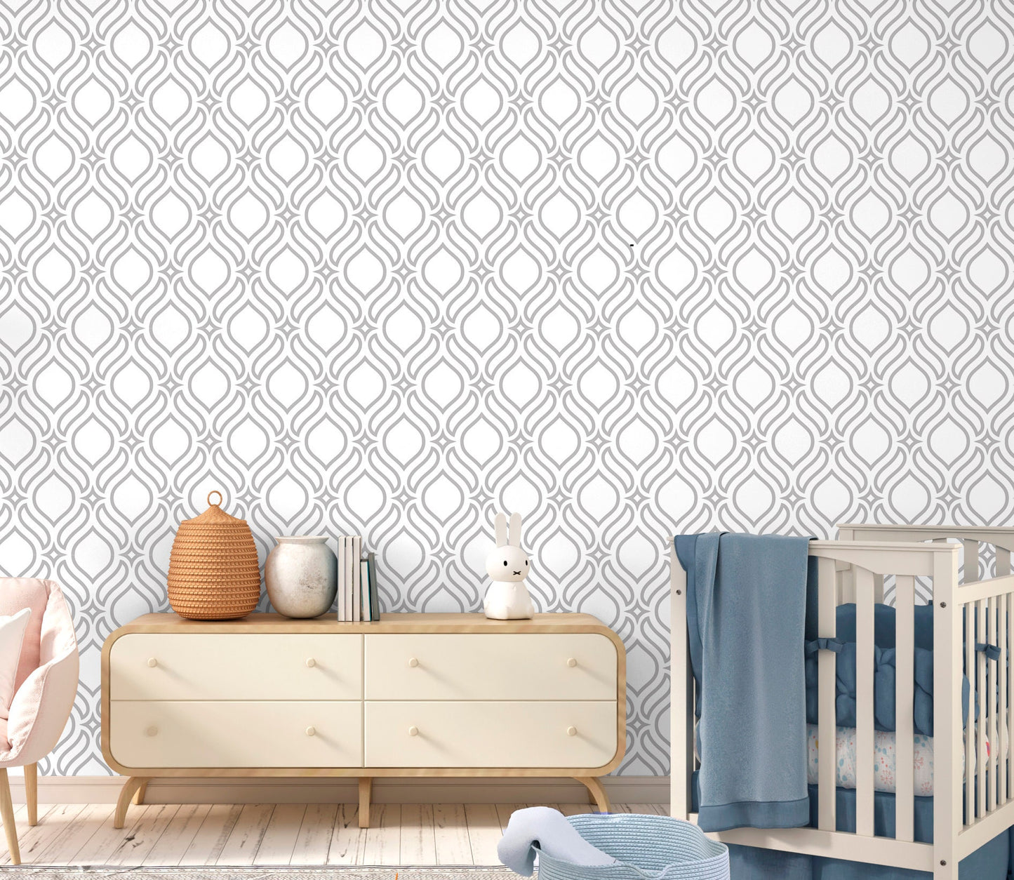 Neutral Oriental Wallpaper Peel and Stick, Arabesque Canvas Removable Wall Paper