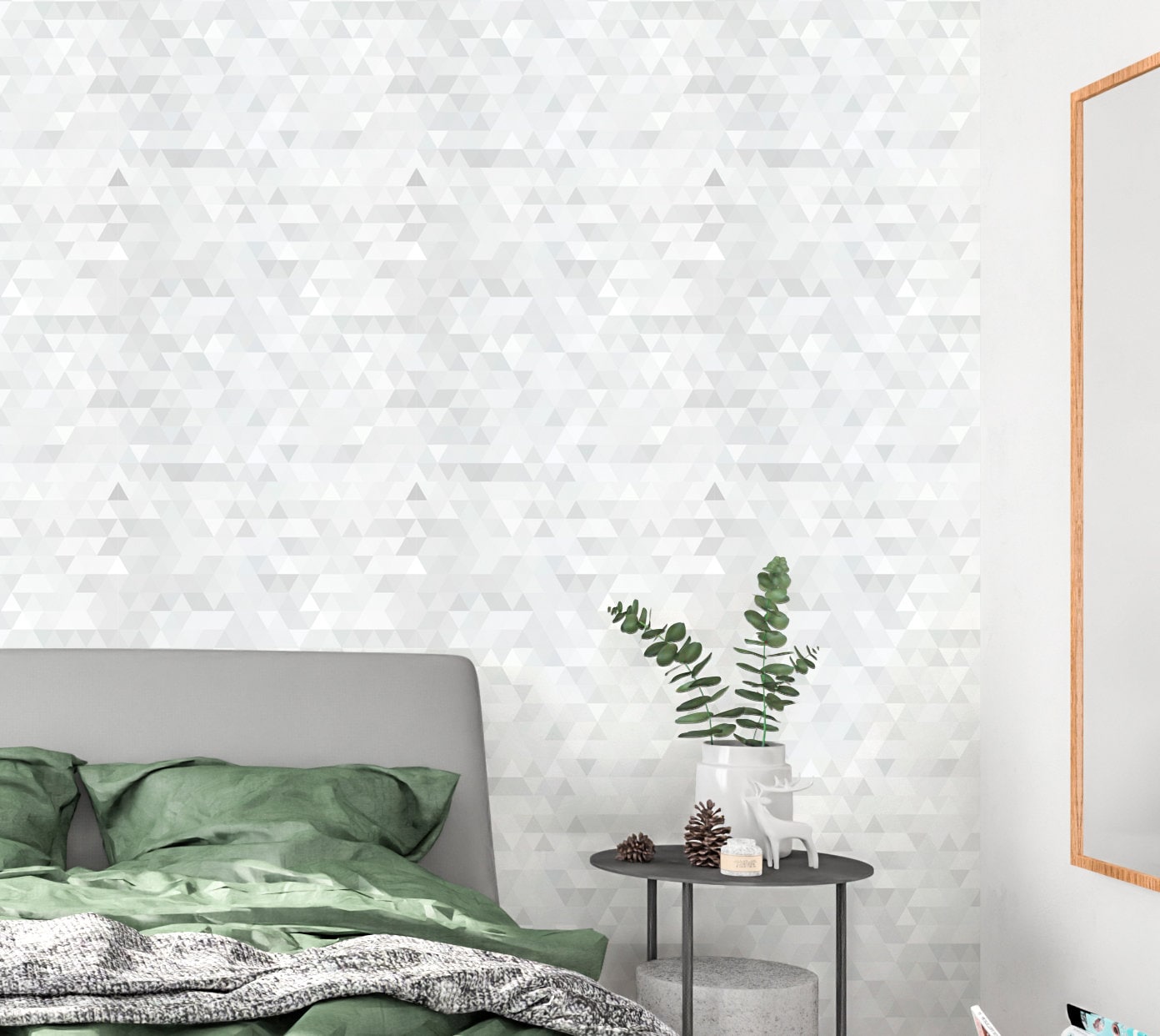 Neutral Mosaic Wallpaper Peel and Stick, Gray Geometric Canvas Removable Wall Paper