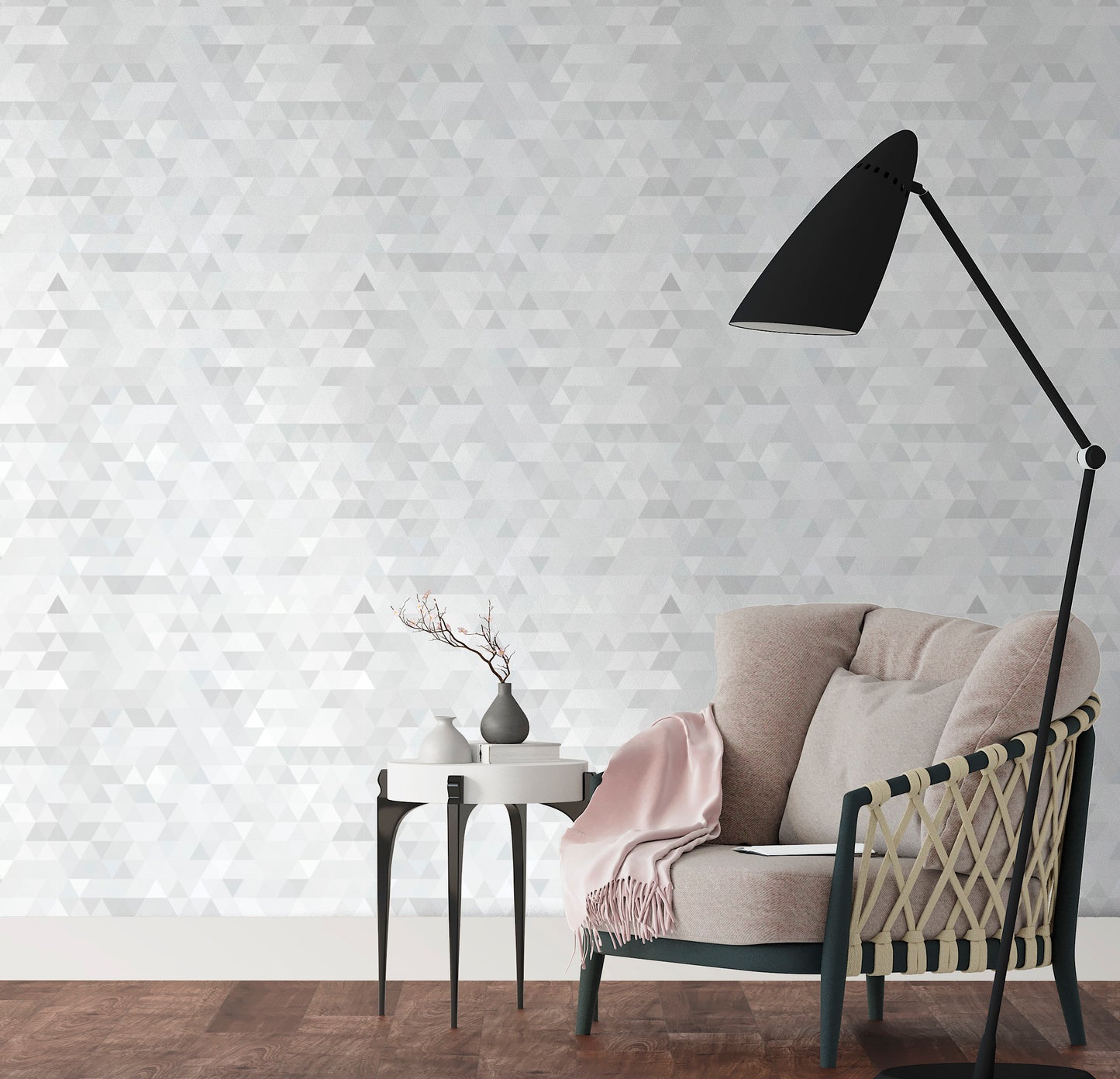 Neutral Mosaic Wallpaper Peel and Stick, Gray Geometric Canvas Removable Wall Paper