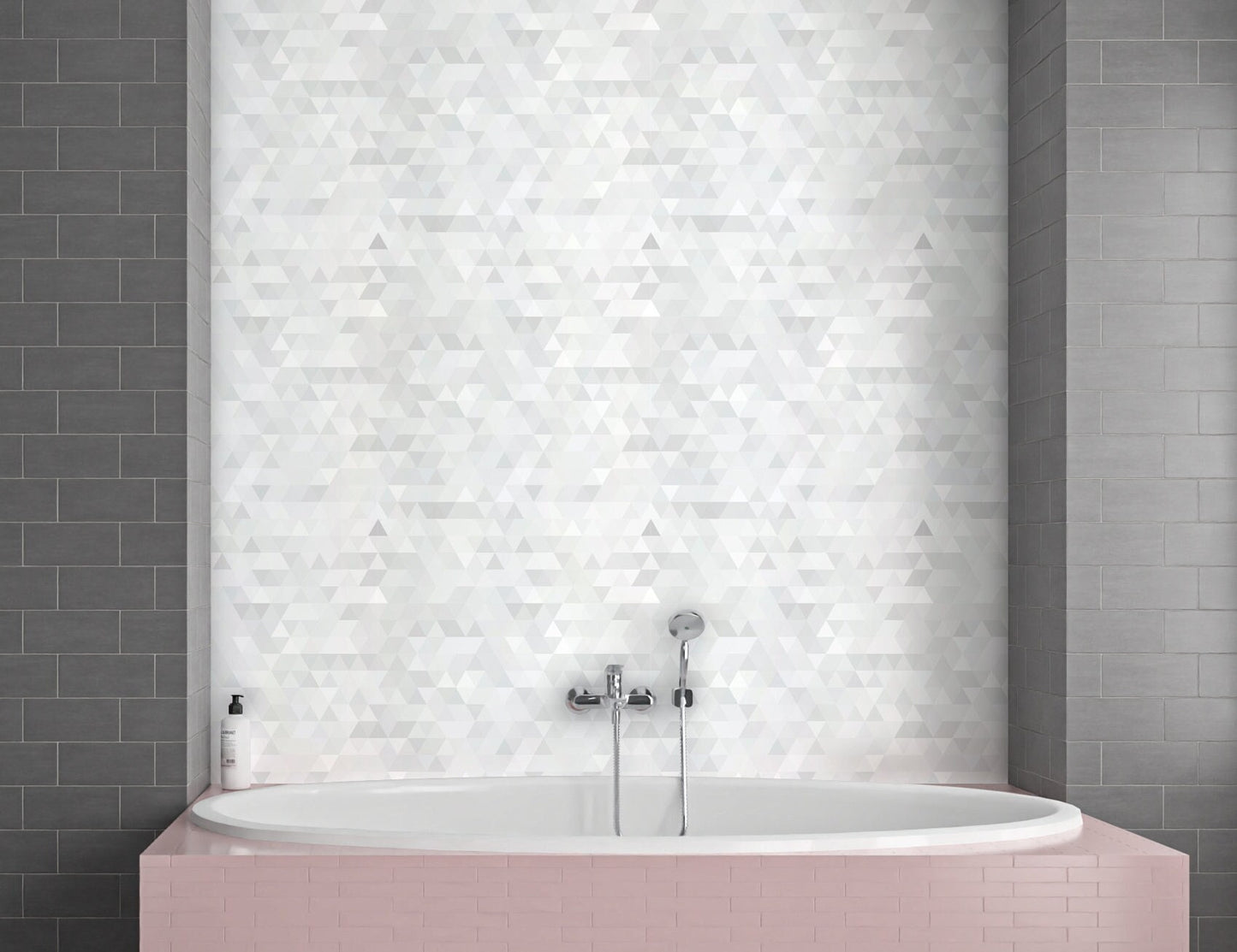 Neutral Mosaic Wallpaper Peel and Stick, Gray Geometric Canvas Removable Wall Paper