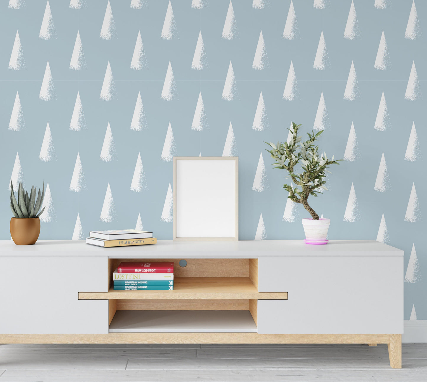Scandi Wallpaper Peel and Stick, Triangle Geometric Textured Removable Wall Paper