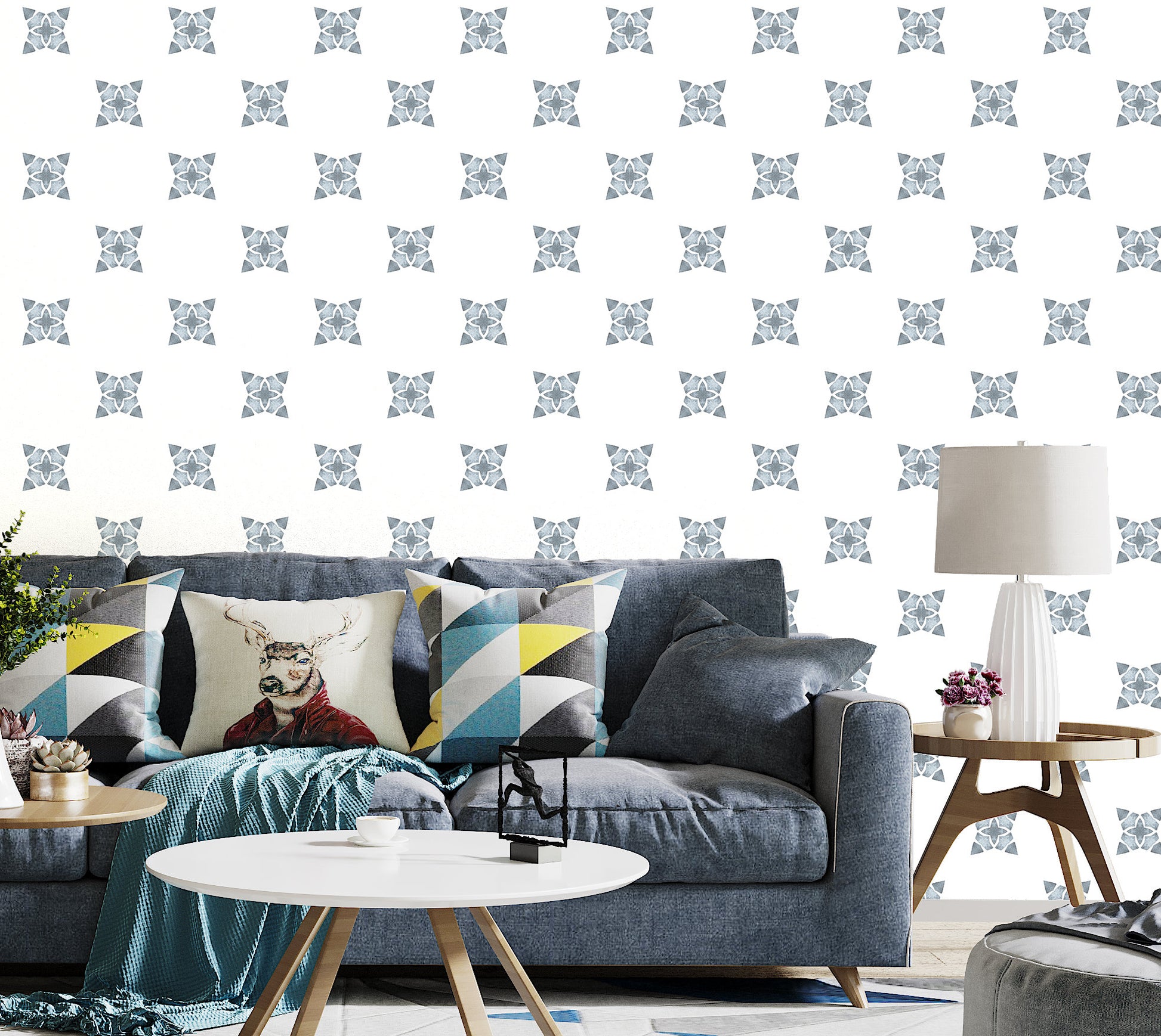 Arabesque Wallpaper Peel and Stick, Minimal Geometric Canvas Removable Wall Paper