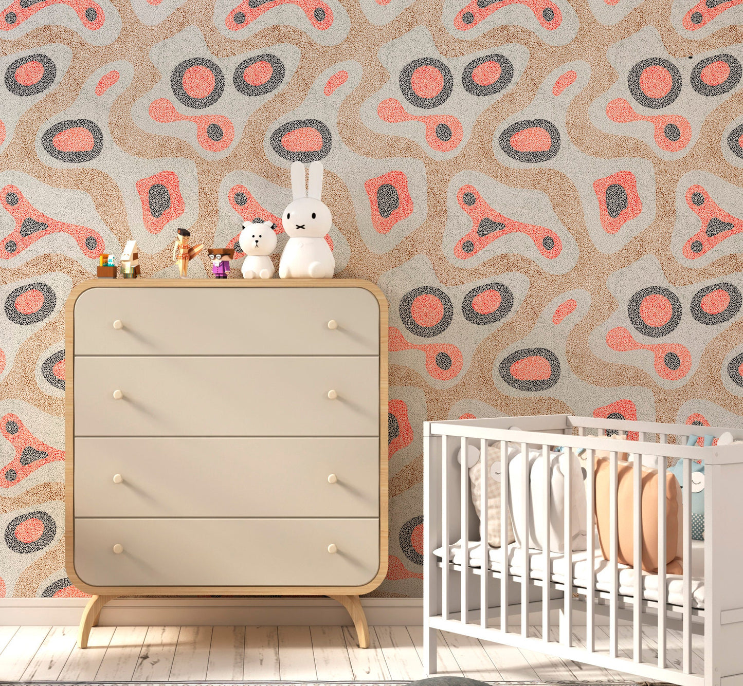 Terrazzo Wallpaper Peel and Stick, Abstract Textured Removable Wall Paper