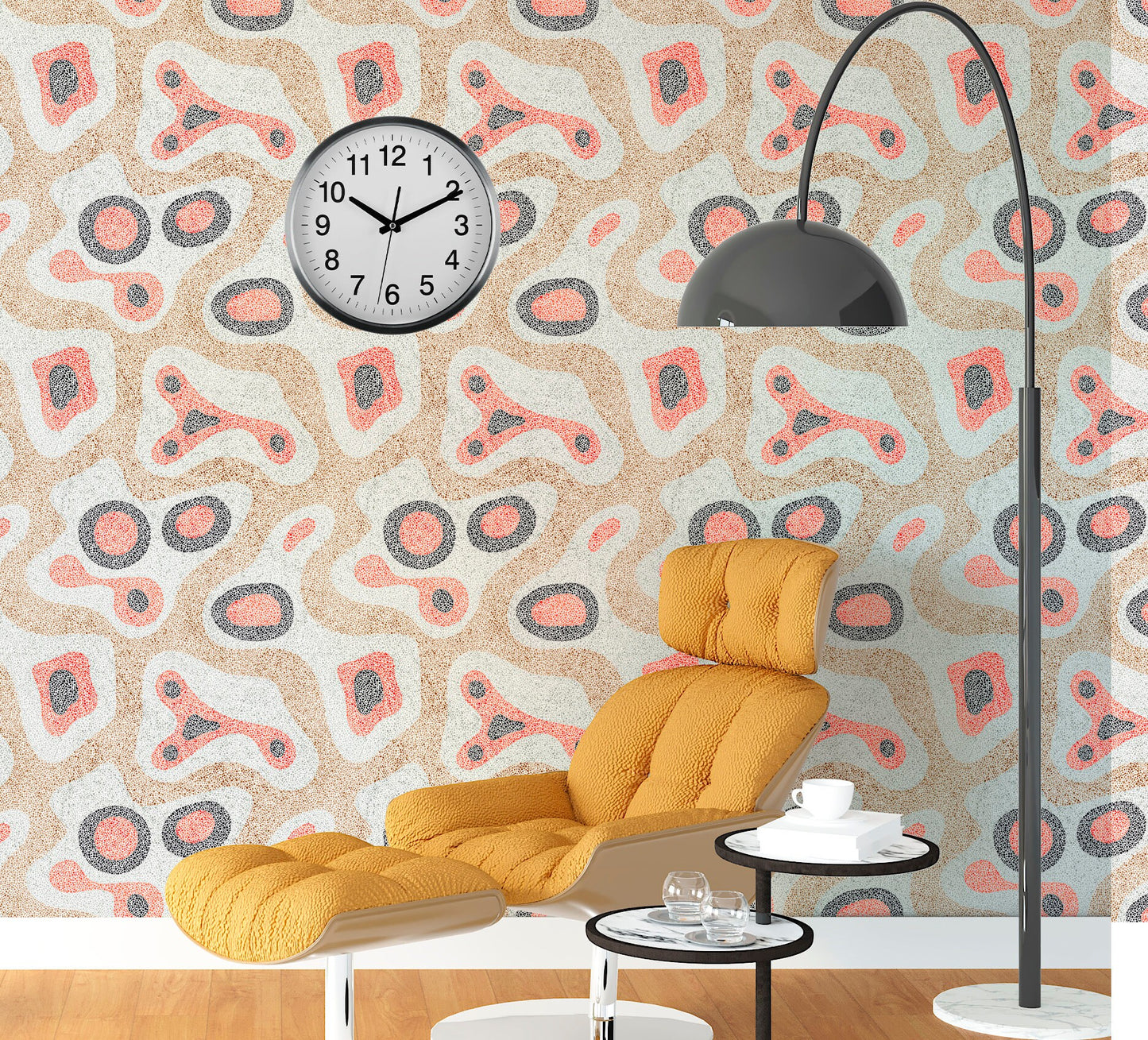 Terrazzo Wallpaper Peel and Stick, Abstract Textured Removable Wall Paper