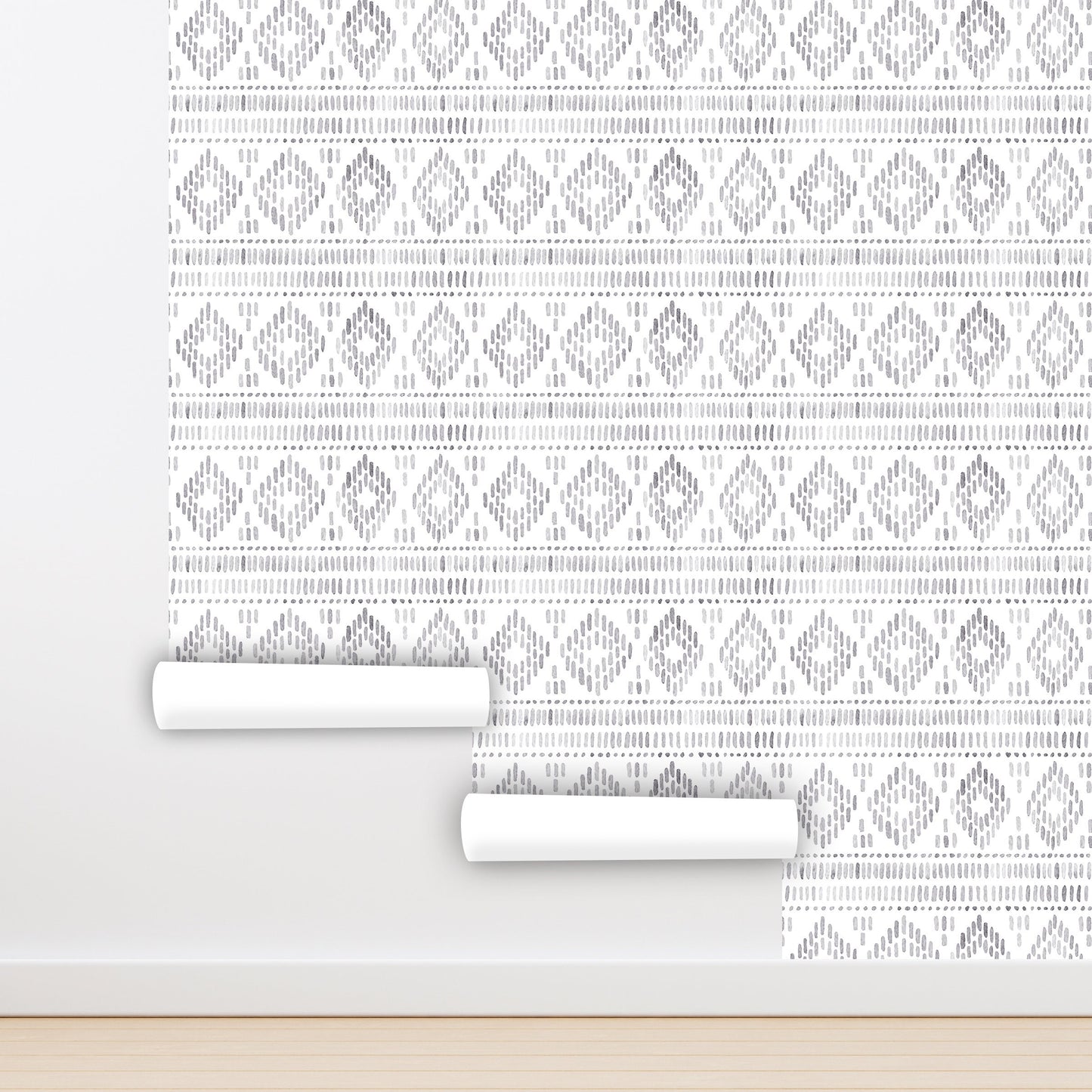 Aztec Wallpaper Peel and Stick, Black and White Geometric Canvas Removable Wall Paper