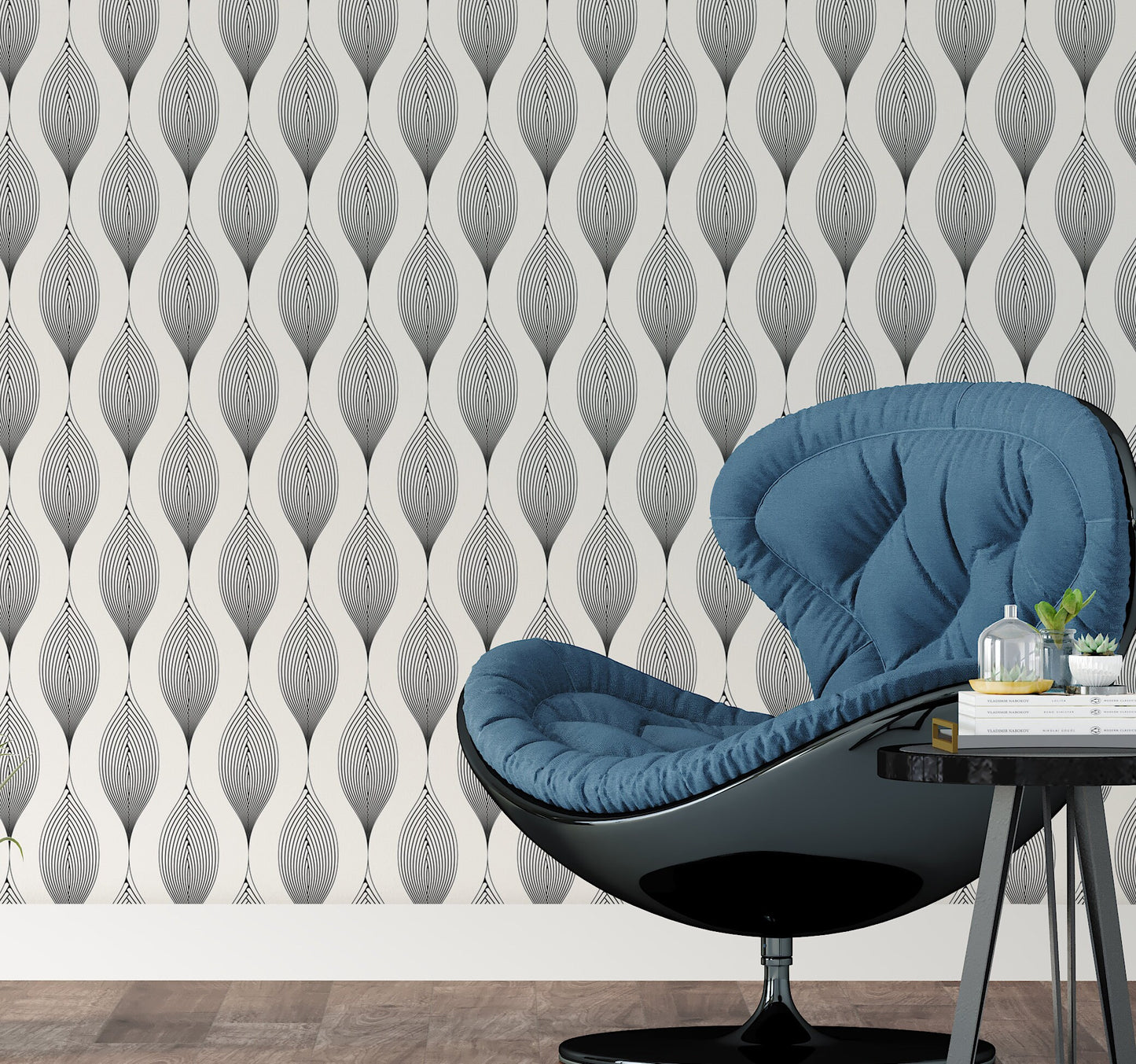 Curve Wallpaper Peel and Stick, Abstract Geometric Garland Textured Removable Wall Paper