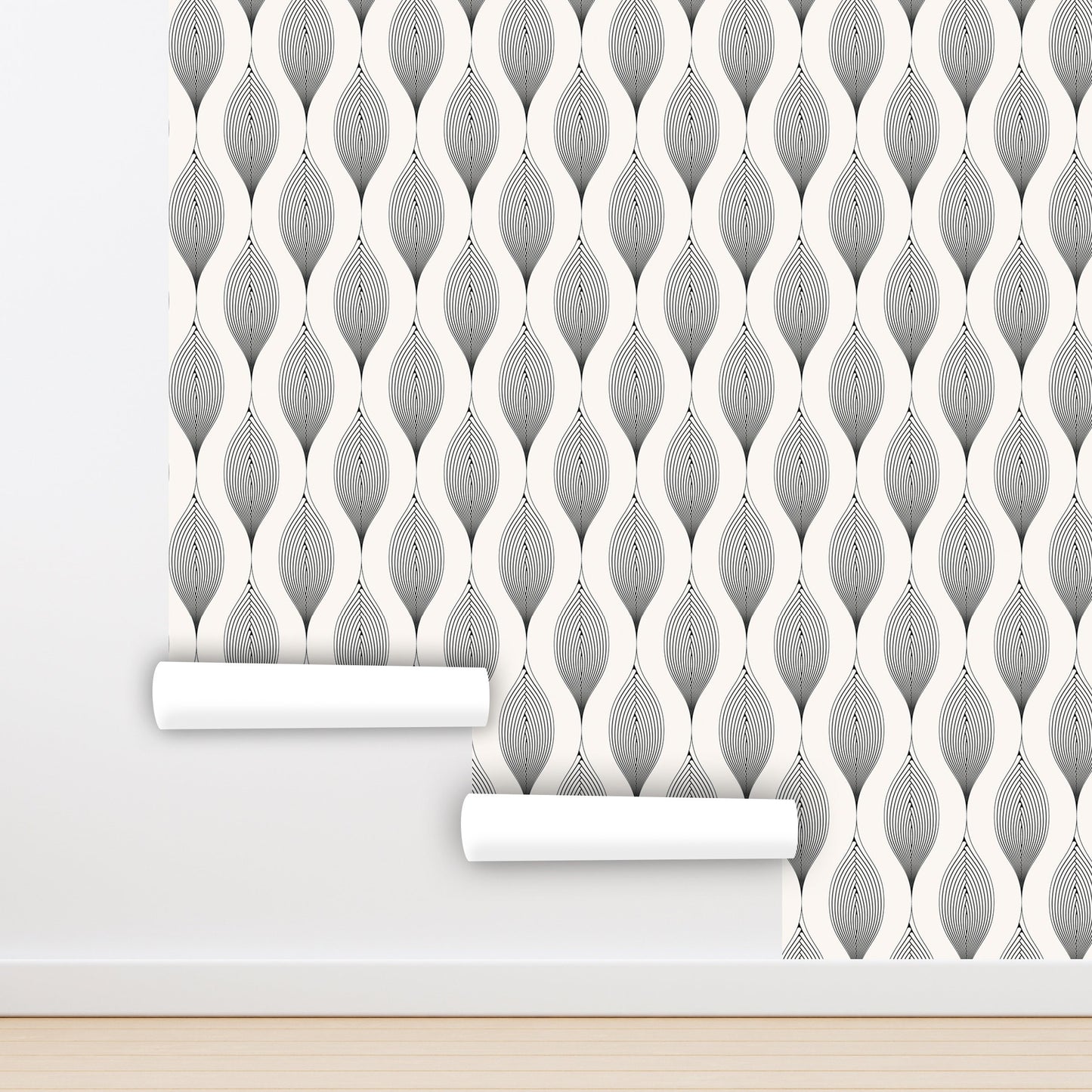 Curve Wallpaper Peel and Stick, Abstract Geometric Garland Textured Removable Wall Paper