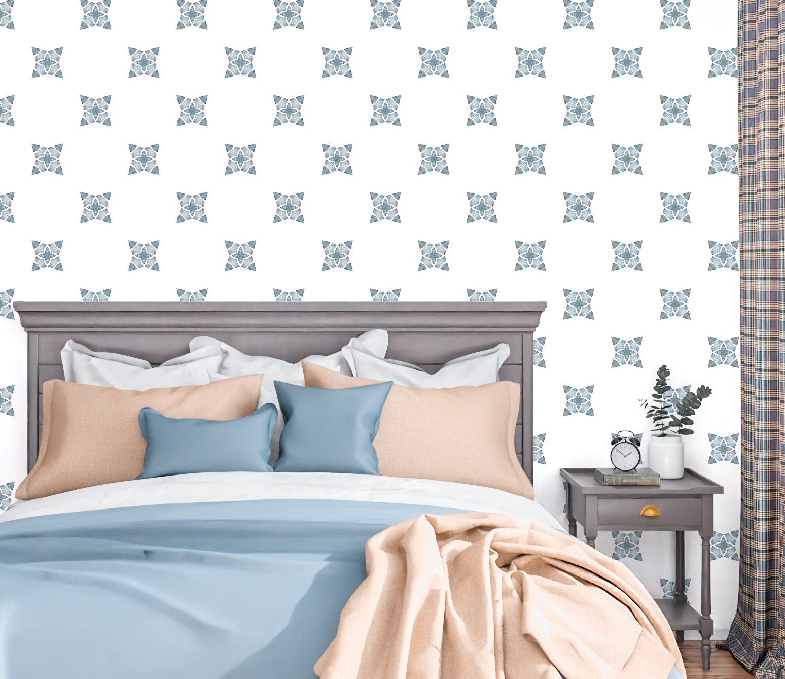 Arabesque Wallpaper Peel and Stick, Minimal Geometric Canvas Removable Wall Paper