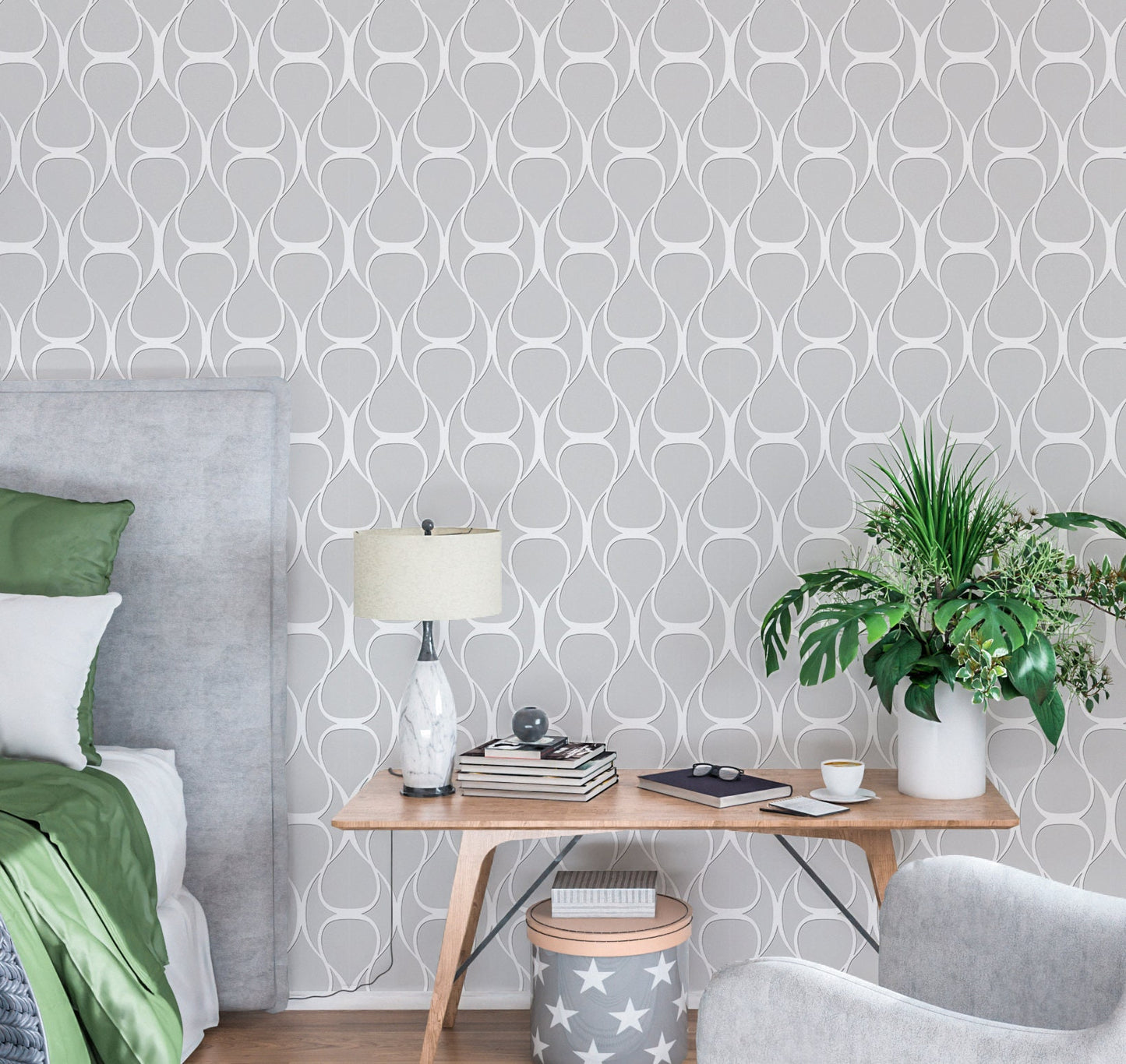 Lattice Wallpaper Peel and Stick, Retro 70s Geometric Canvas Texture Removable Wall Paper