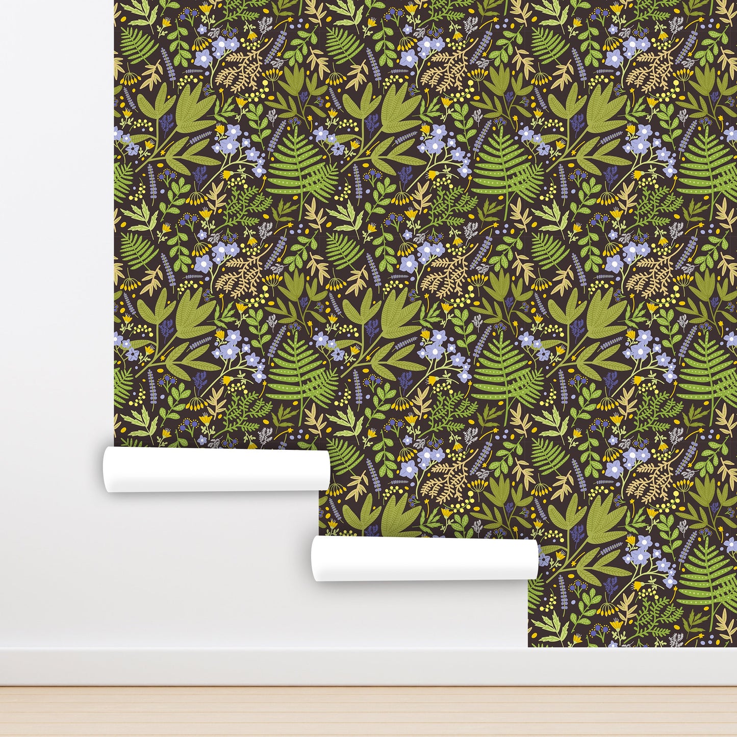 Fern Wallpaper Peel and Stick, Dak Botanical Mural Canvas Removable Wall Paper