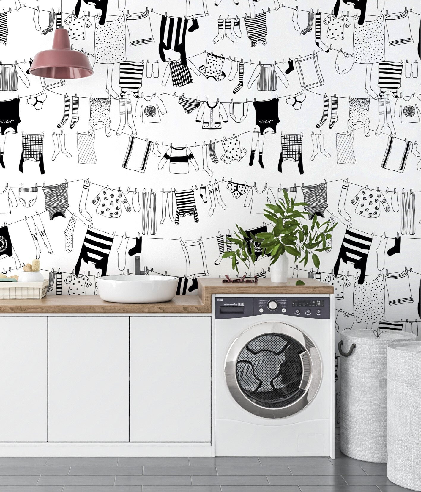 Laundry room wallpaper removable