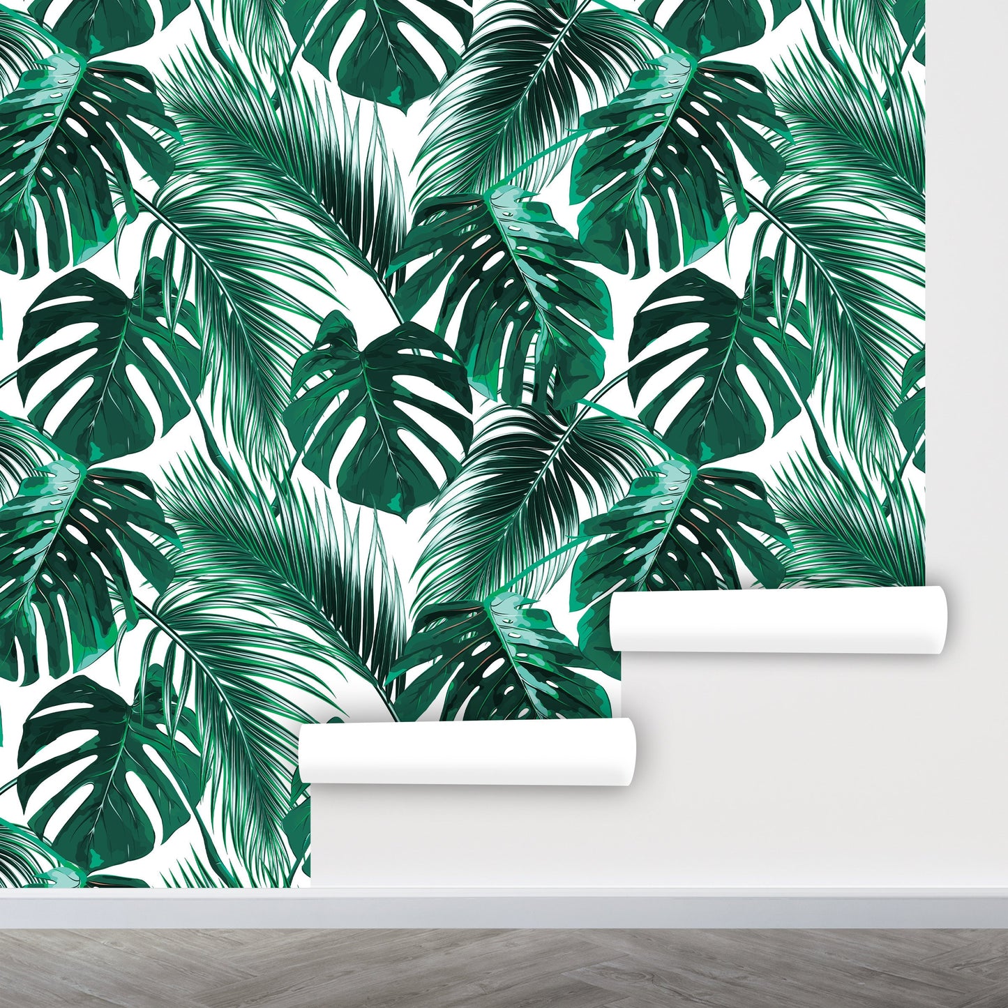 Palm Wallpaper Peel and Stick, Monstera Wallpaper, Big Leaf Wallpaper, Tropical Leaf Wallpaper, Removable Wall Paper