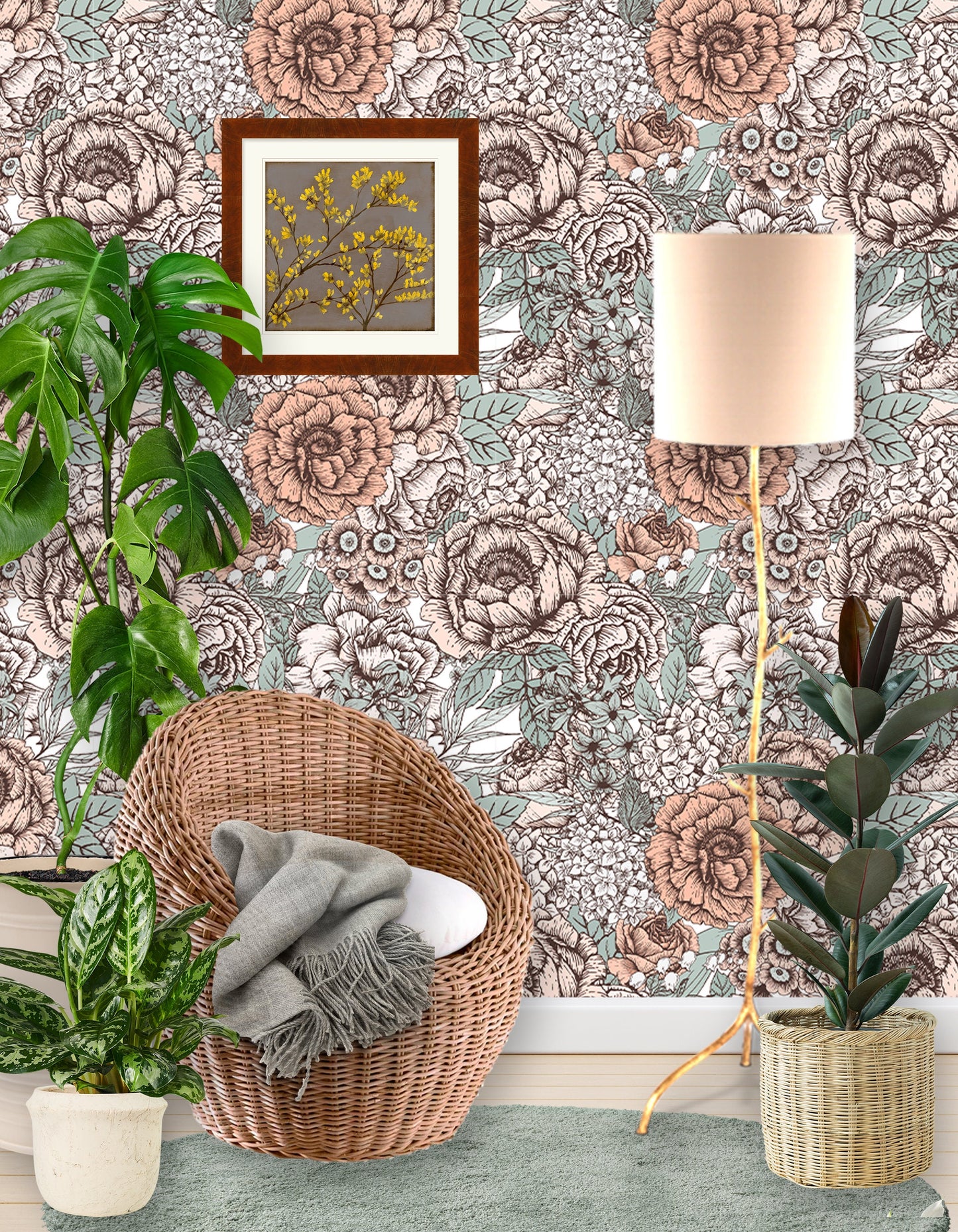 Vintage Floral Antique Wallpaper
