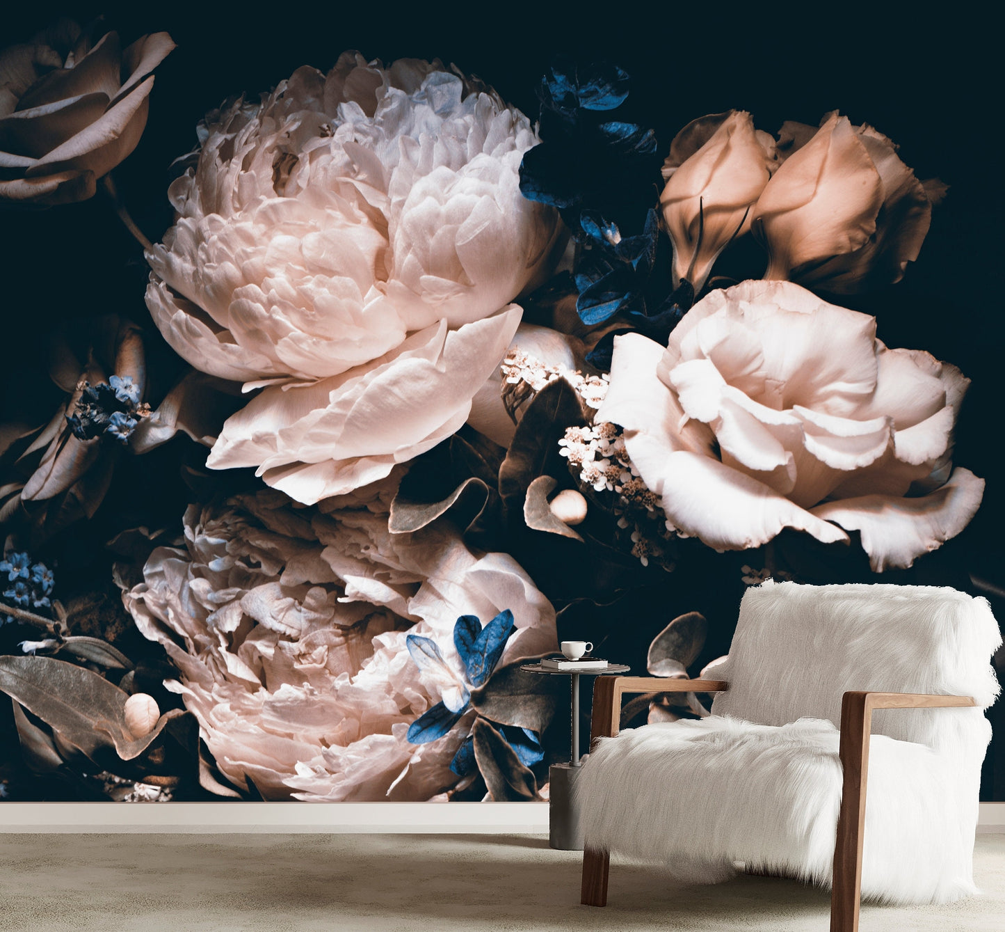 Black Rose Wallpaper, Dark Floral Mural
