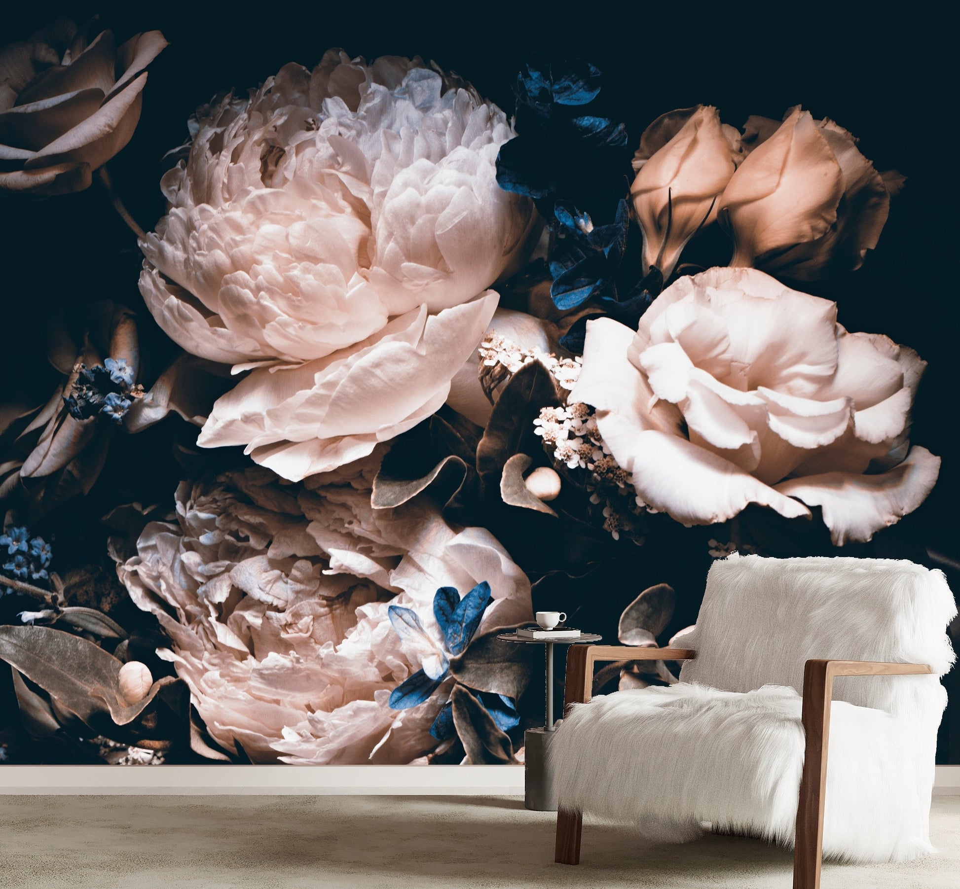 Black Rose Wallpaper, Dark Floral Mural