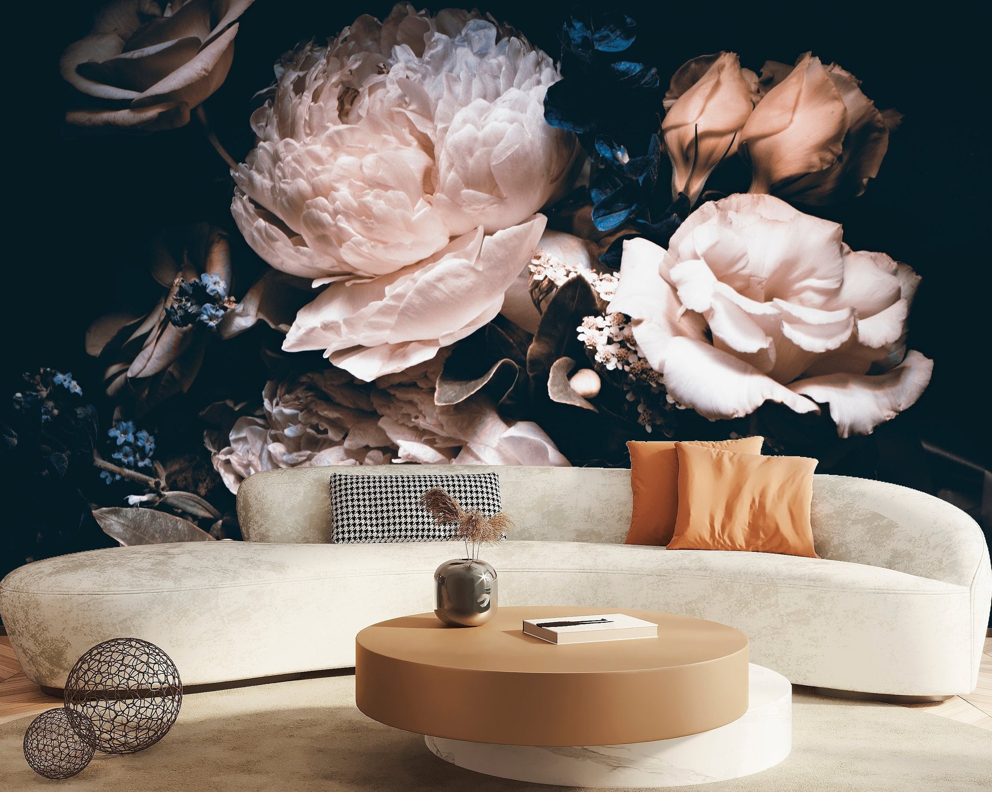 Black Rose Wallpaper, Dark Floral Mural