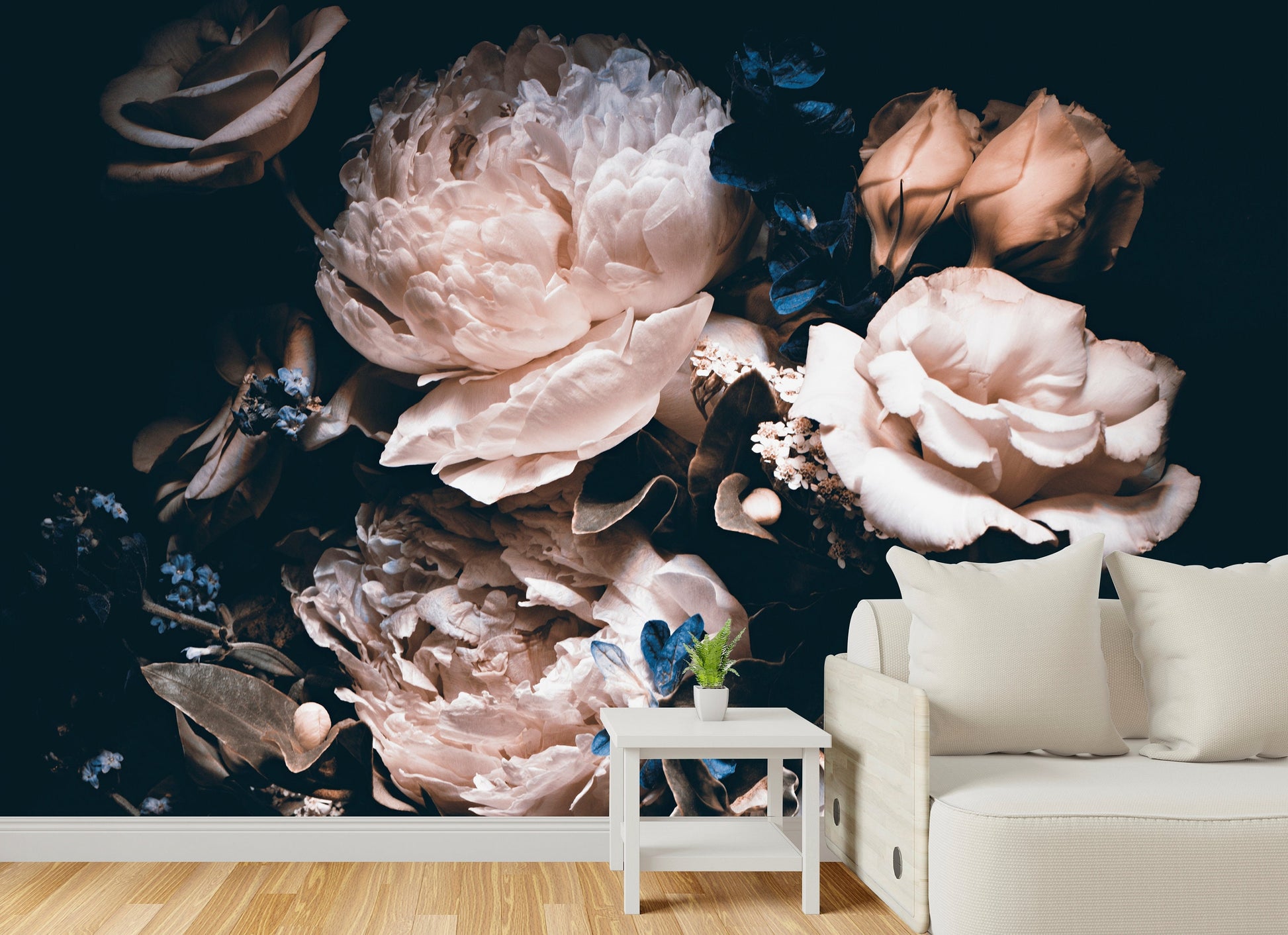Black Rose Wallpaper, Dark Floral Mural
