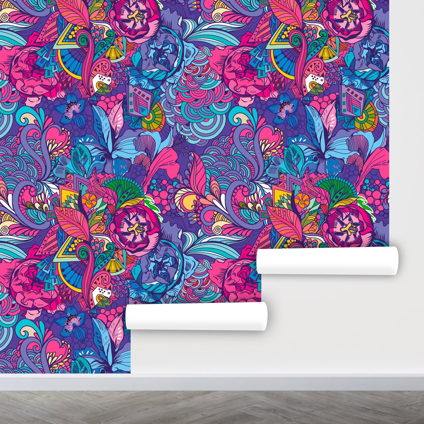 Hot Pink Wallpaper Peel and Stick, Purple Wallpaper, Colorful Wallpaper, Abstract Wallpaper, Removable Wall Paper