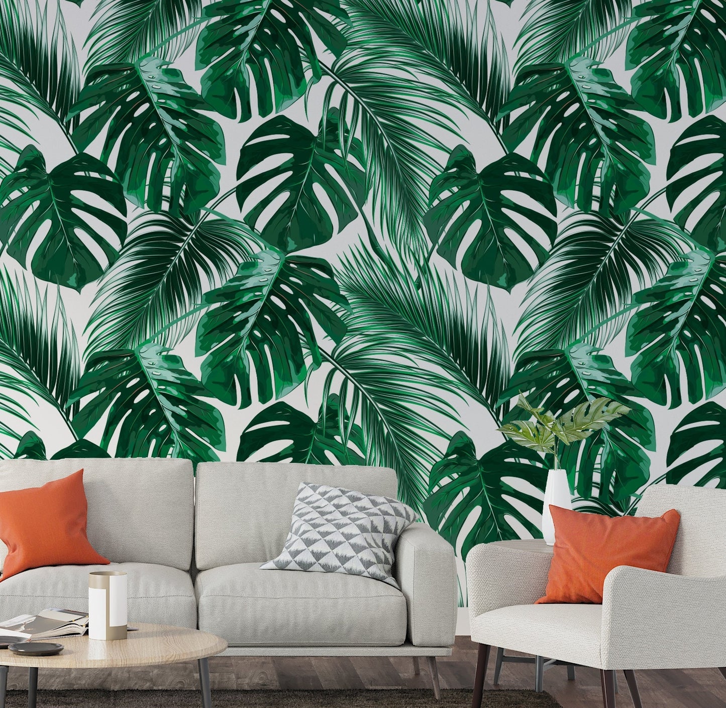 Palm Tree Wallpaper Peel and Stick, Monstera Wallpaper, Tropical Leaf Wallpaper, Removable Wall Paper