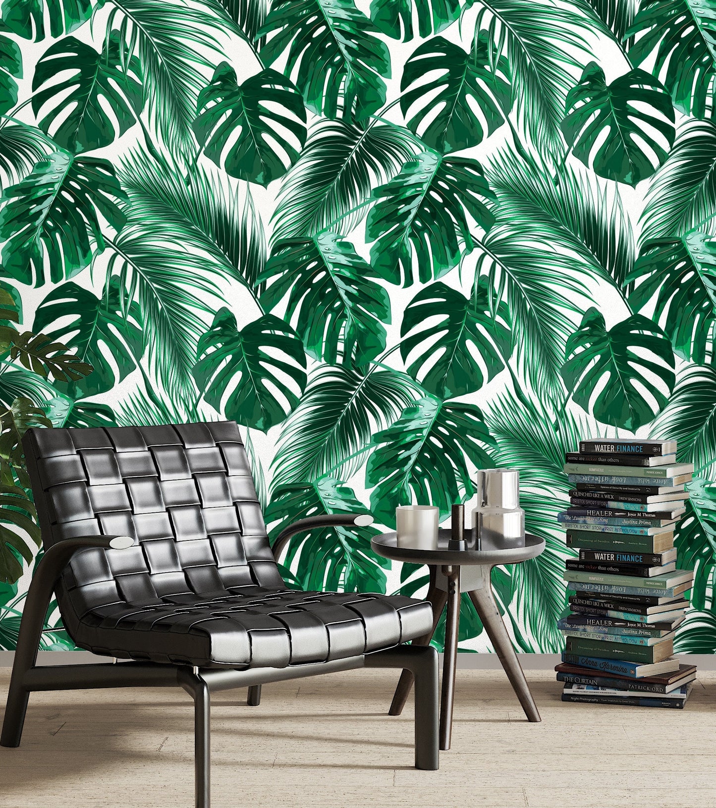 Palm Tree Wallpaper Peel and Stick, Monstera Wallpaper, Tropical Leaf Wallpaper, Removable Wall Paper