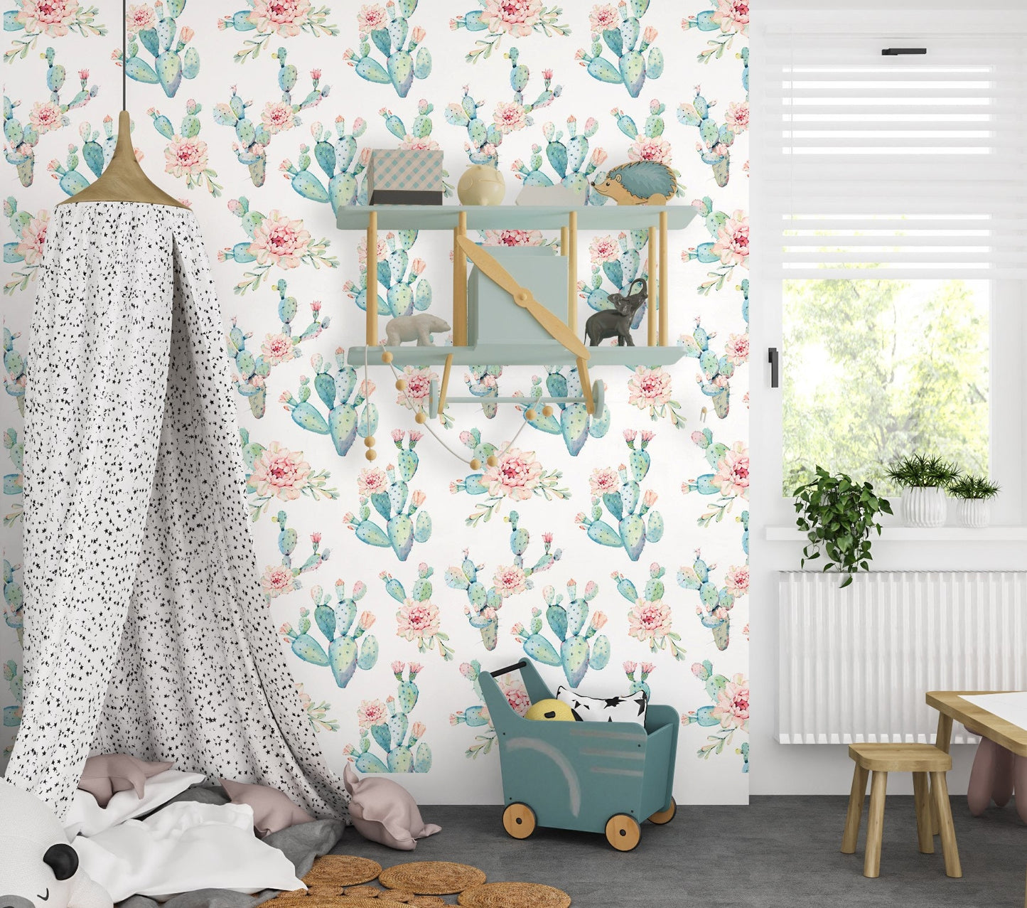 Cactus Wallpaper Tropical Wallpaper Peel and Stick Wallpaper Removable Wall Paper