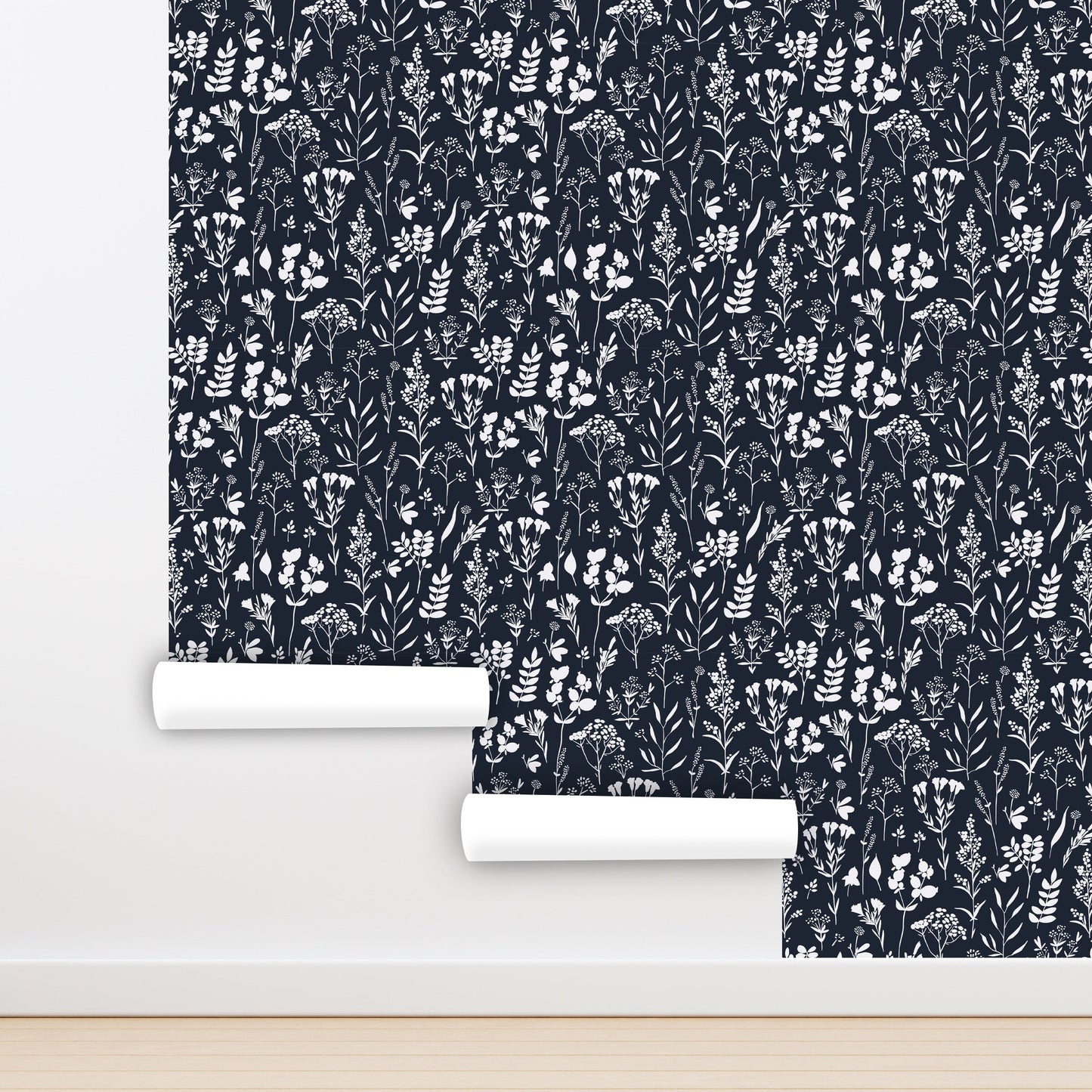 Herbs Wallpaper Peel and Stick Wallpaper Black and White, Botanical Wallpaper, Removable Wall Paper
