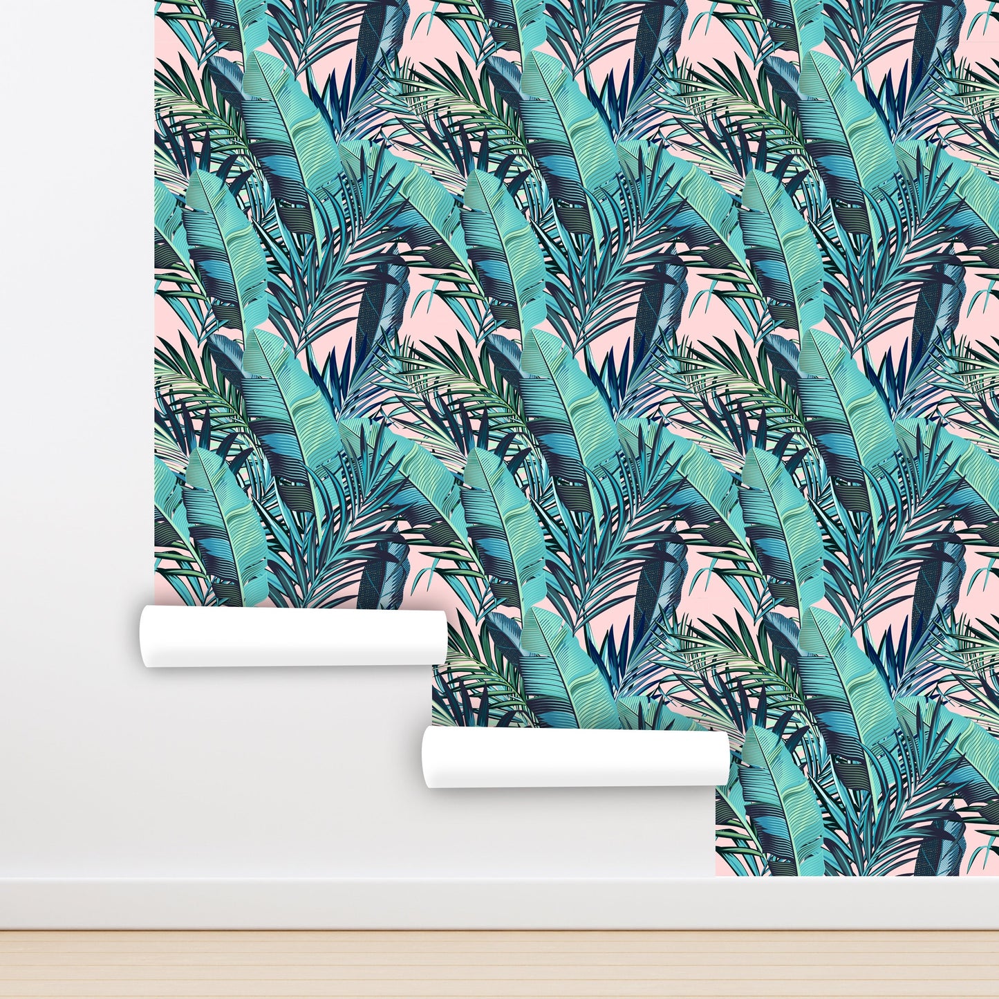 Banana Leaf Wallpaper Peel and Stick, Green Leaf Wallpaper, Palm Wallpaper, Tropical Wallpaper, Removable Wall Paper