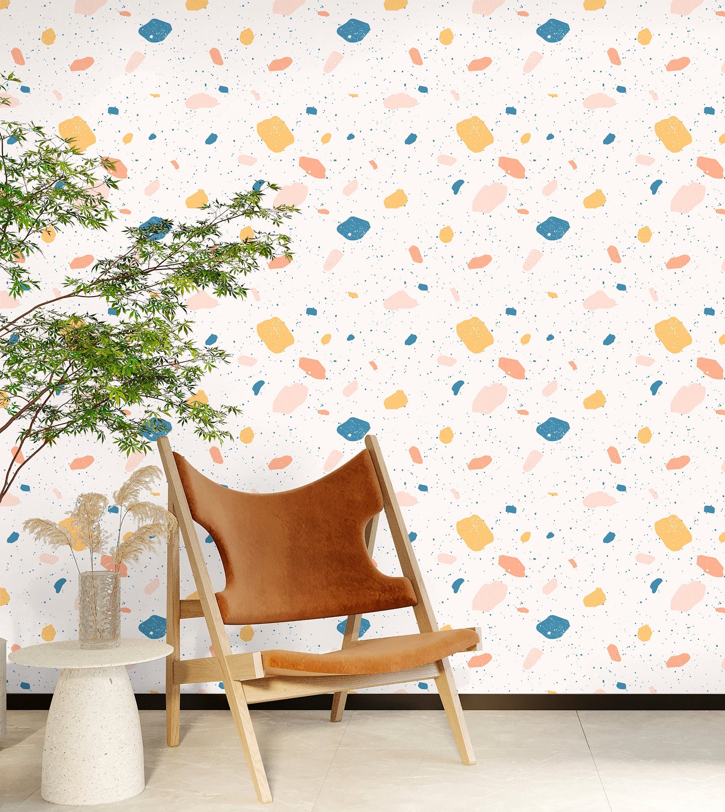 Terrazzo Wallpaper Peel and Stick, Geometric Wallpaper, Self Adhesive Wallpaper, Removable Wall Paper