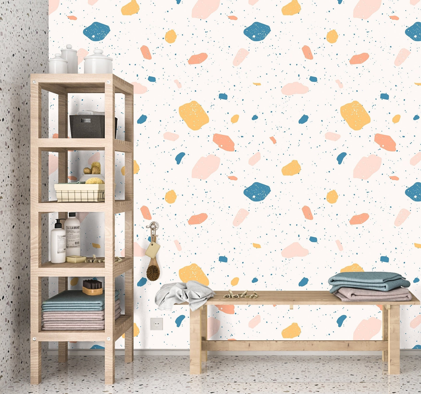 Terrazzo Wallpaper Peel and Stick, Geometric Wallpaper, Self Adhesive Wallpaper, Removable Wall Paper