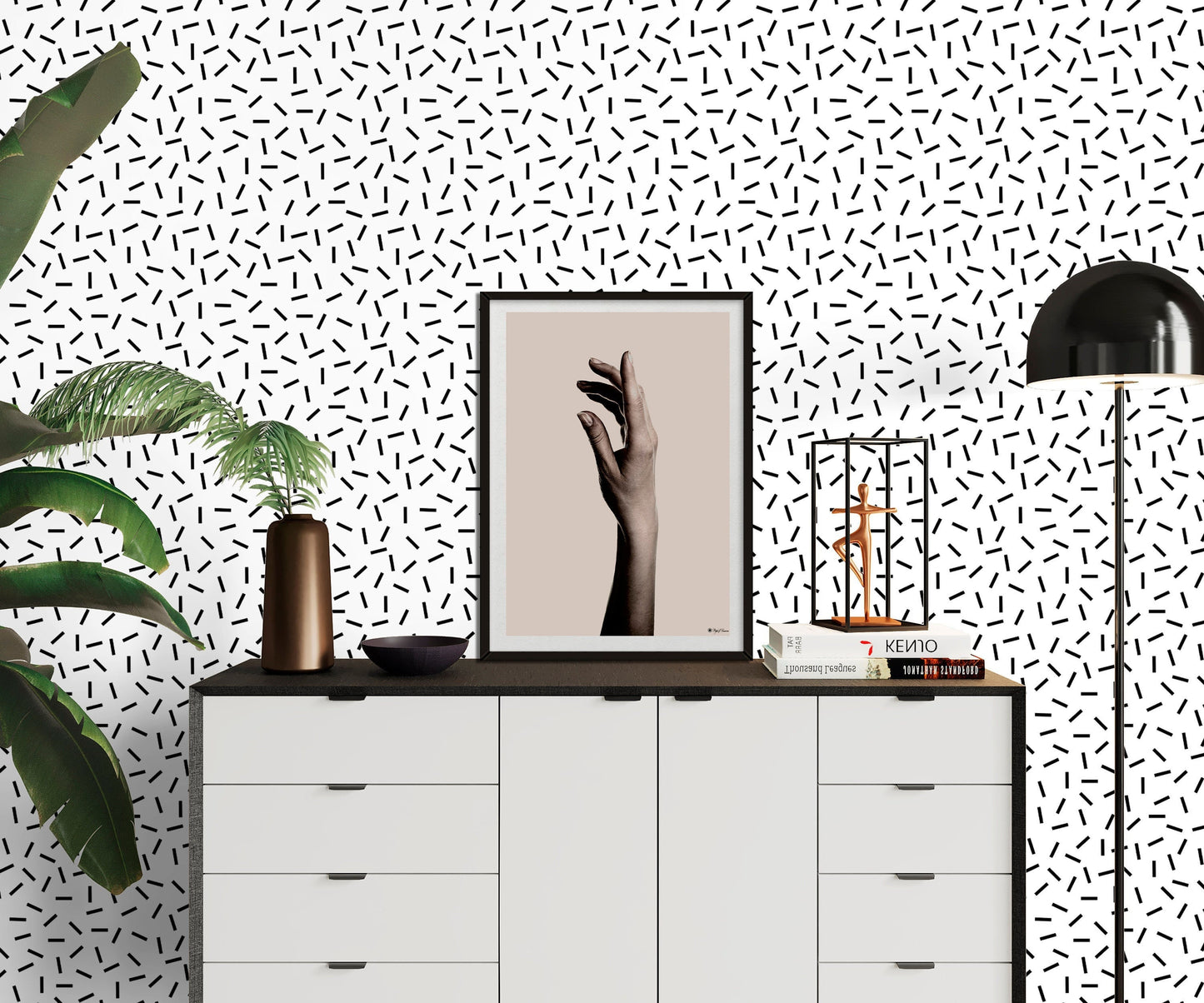 80s Wallpaper, Memphis Wallpaper Peel and Stick, Dash Wallpaper, Minimalist Wallpaper, Removable Wall Paper