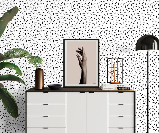 80s Wallpaper, Memphis Wallpaper Peel and Stick, Dash Wallpaper, Minimalist Wallpaper, Removable Wall Paper