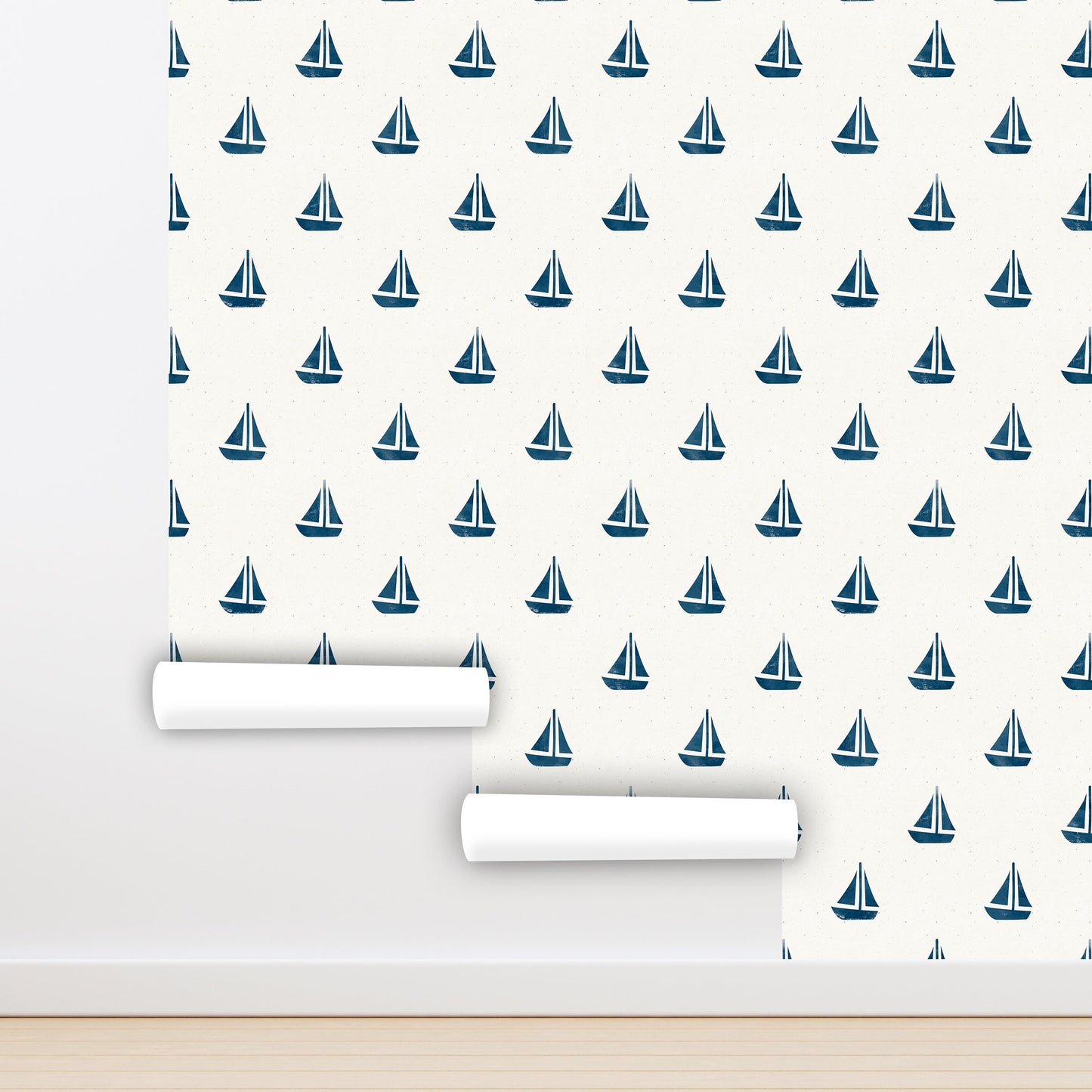 Sailboat Wallpaper Peel and Stick, Boys Room Wallpaper, Nautical Wallpaper, Removable Wall Paper