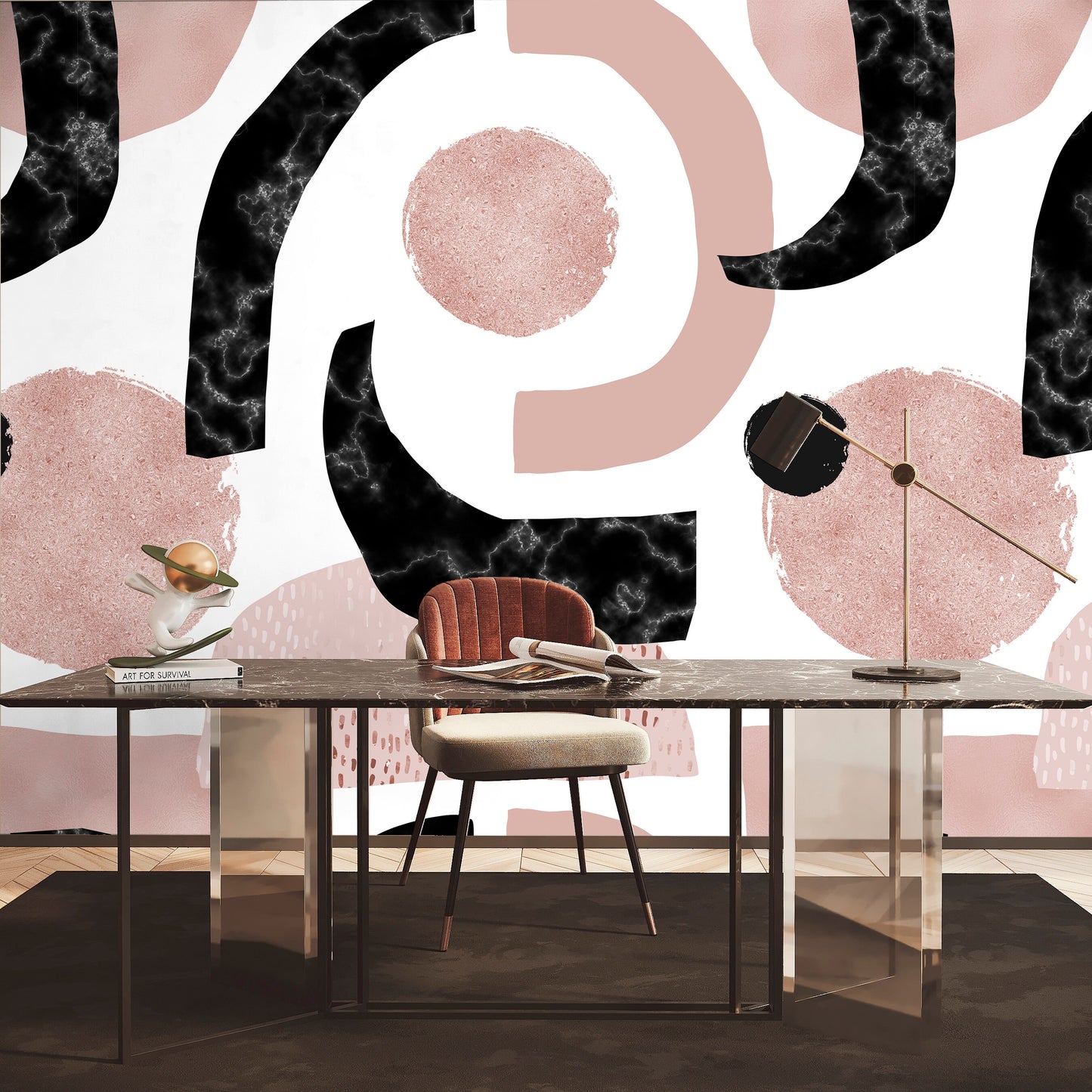 Bold Wallpaper Peel and Stick, Mcm Wallpaper, Abstarct Geometric Wallpaper, Removable Wall Paper