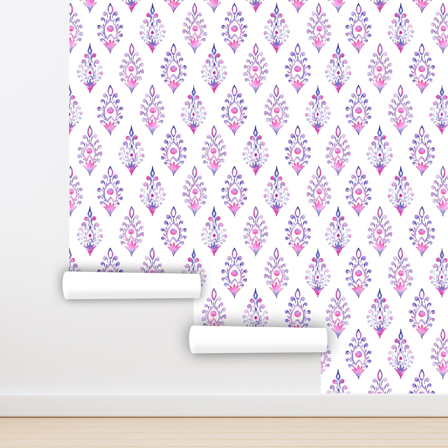 Damask Wallpaper Peel and Stick, Girls room Wallpaper, Nursery Wallpaper, Removable Wall Paper