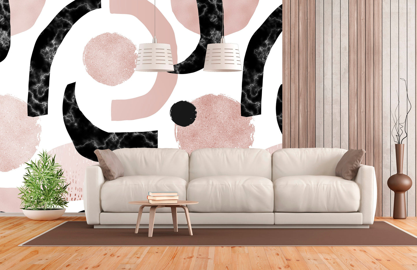 Bold Wallpaper Peel and Stick, Mcm Wallpaper, Abstarct Geometric Wallpaper, Removable Wall Paper