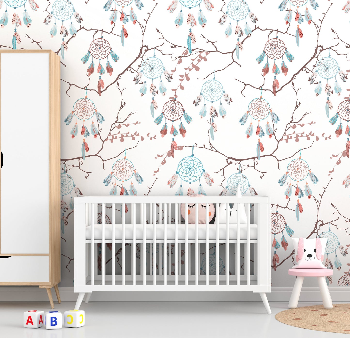 Dreamcatcher Wallpaper Peel and Stick, Boho Wallpaper, Bedroom Wallpaper, Removable Wall Paper