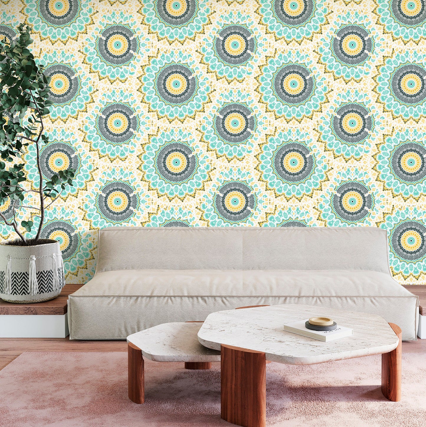 Arabic Wallpaper Peel and Stick, Mandala Wallpaper, Geometric Wallpaper, Removable Wall Paper